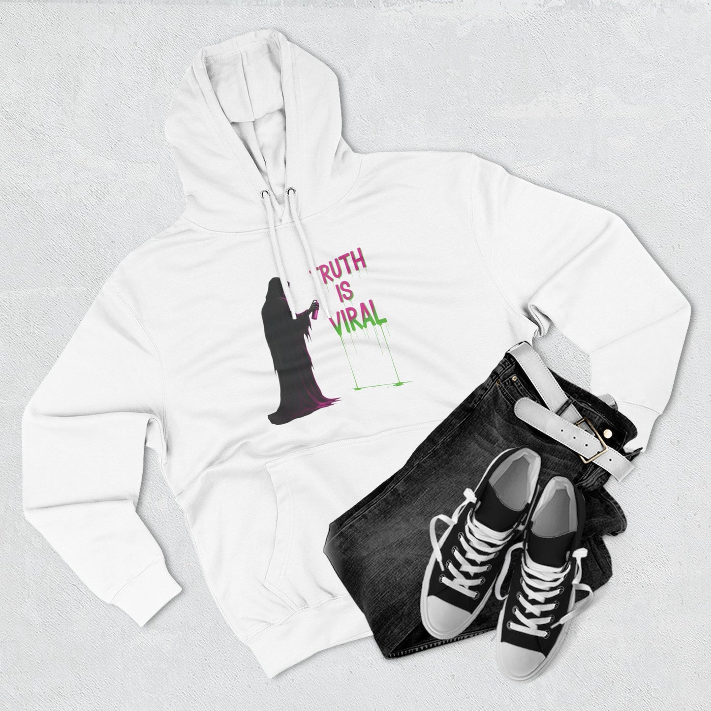 Viral Reaper Three-Panel Cotton Fleece Hoodie