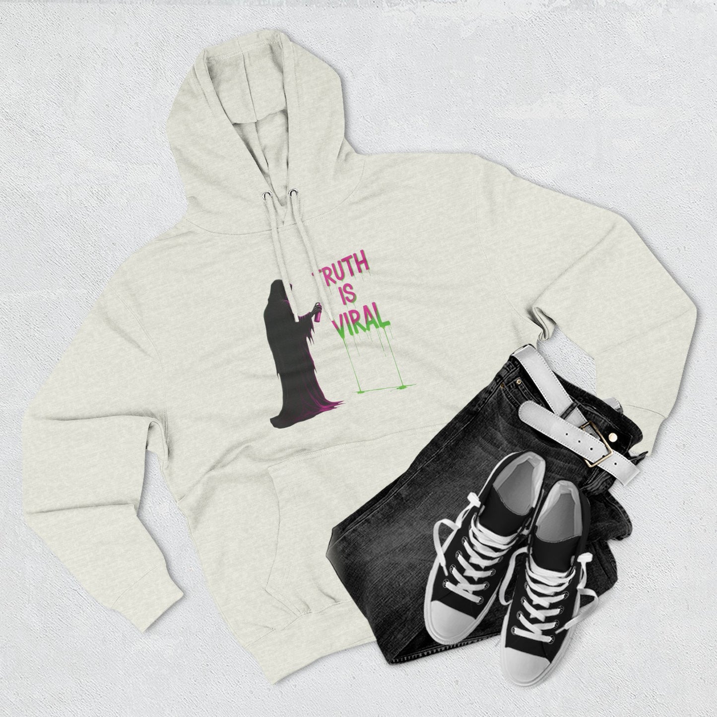 Viral Reaper Three-Panel Cotton Fleece Hoodie