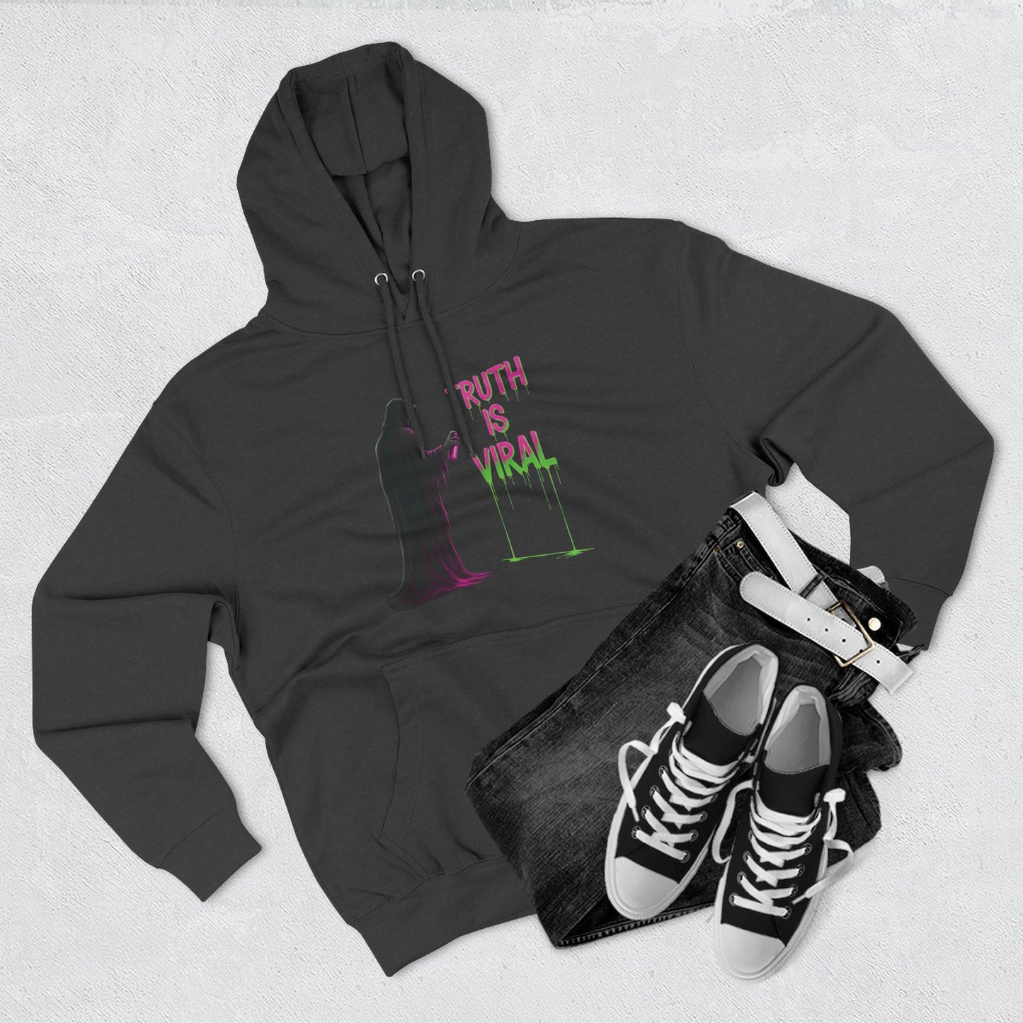 Viral Reaper Three-Panel Cotton Fleece Hoodie