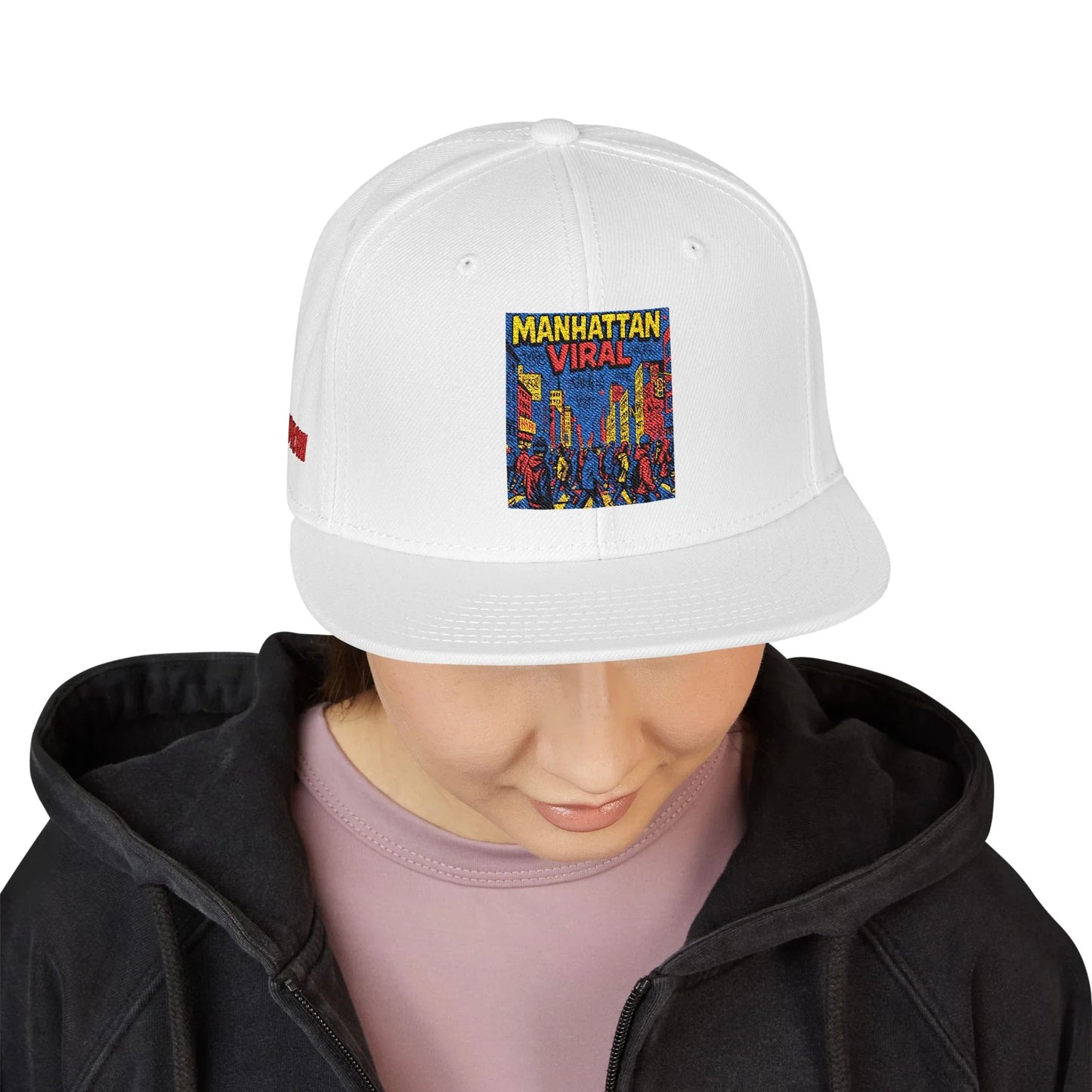 Midtown Hustle Embroidered Snapback Cap, Colorful Hat For NYC Streetwear, Unique Gift for Friends, Casual Accessories - Manhattan Viral