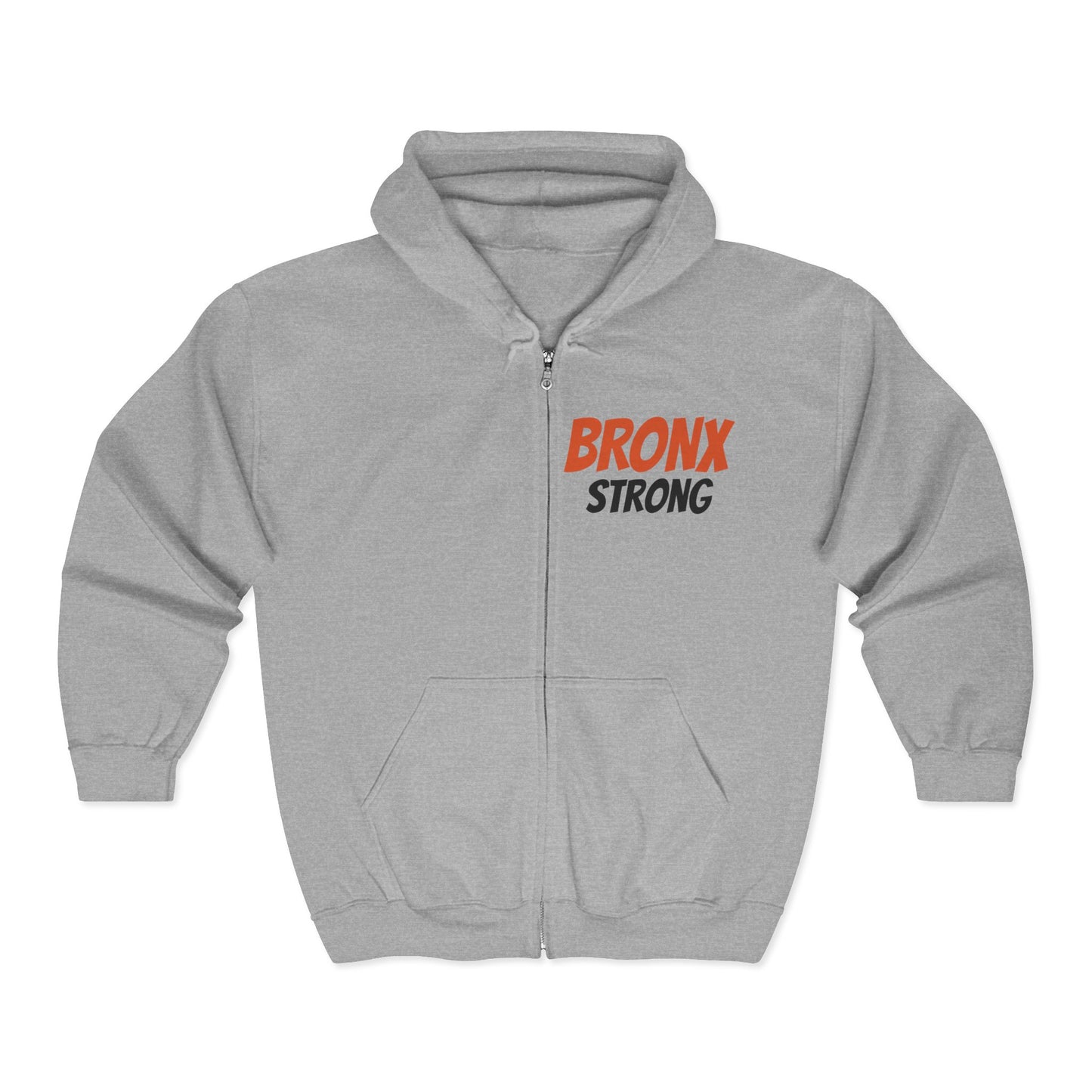 Bronx Strong Zip-Up Hoodie for Urban Style, Gifts for Bronx Residents, Comfortable Winter Wear, Pride Apparel, Streetwear Essential
