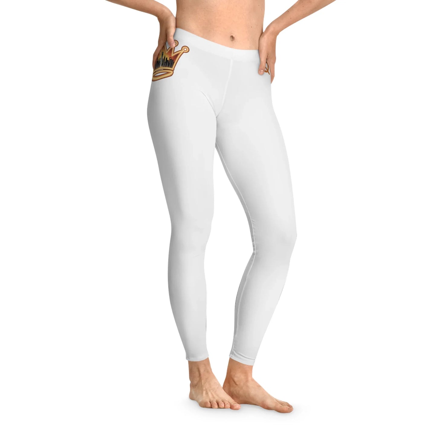 Queen Crown Stretchy Leggings - Comfortable Yoga Pants for Queens, Fitness Apparel, Casual Wear, Gift for Her, Trendy Leggings - Manhattan Viral