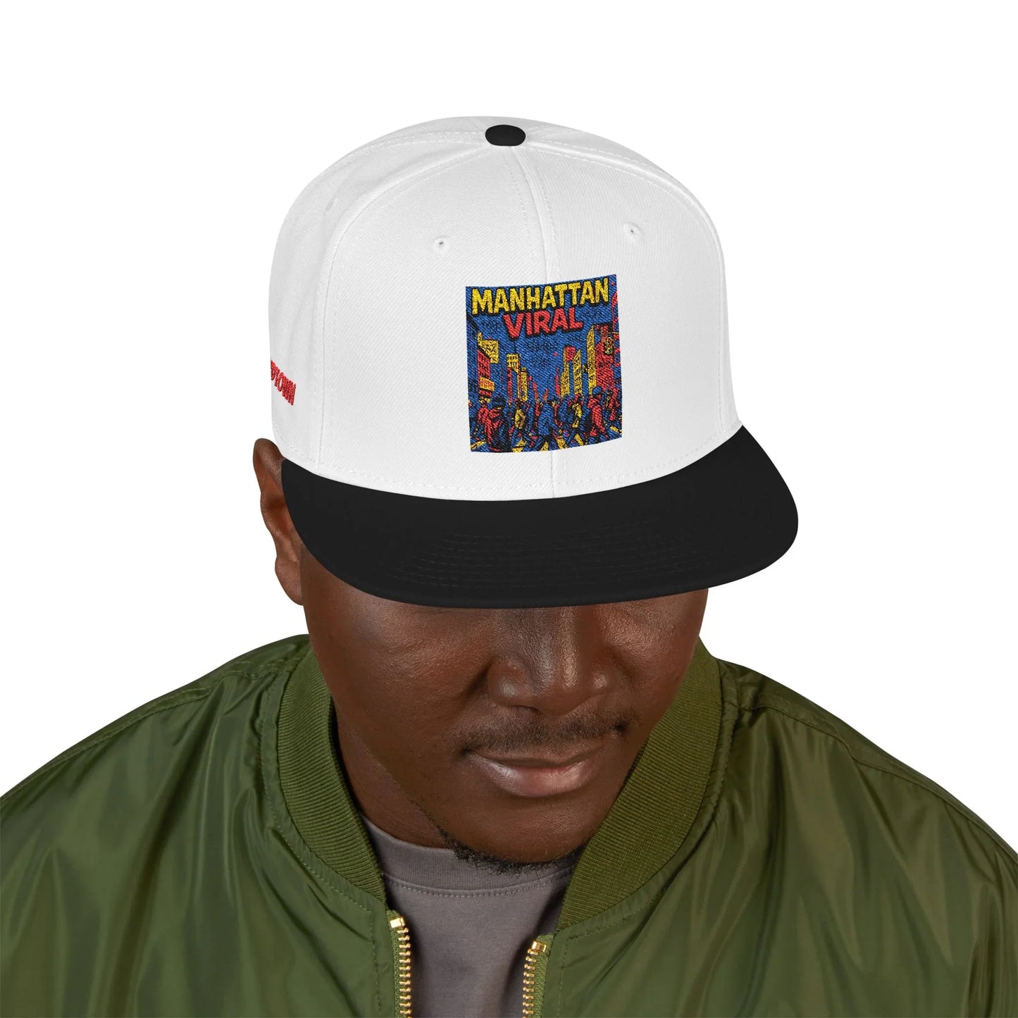 Midtown Hustle Embroidered Snapback Cap, Colorful Hat For NYC Streetwear, Unique Gift for Friends, Casual Accessories - Manhattan Viral