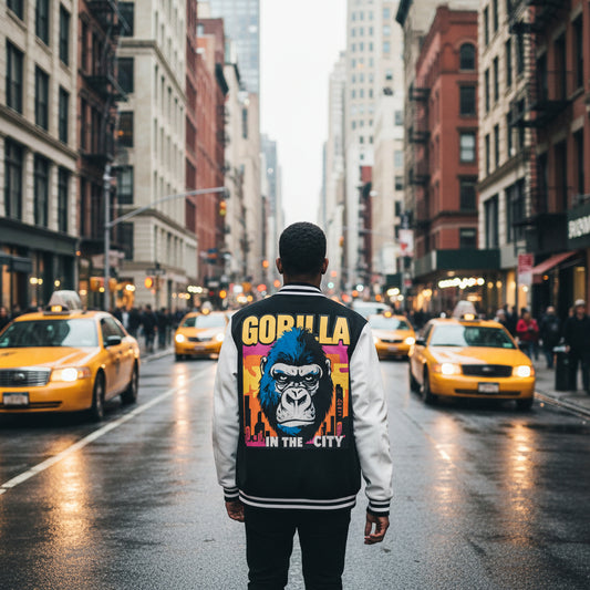 Gorilla in the City Letterman Jacket - "Rep Your Block" Varsity Jacket