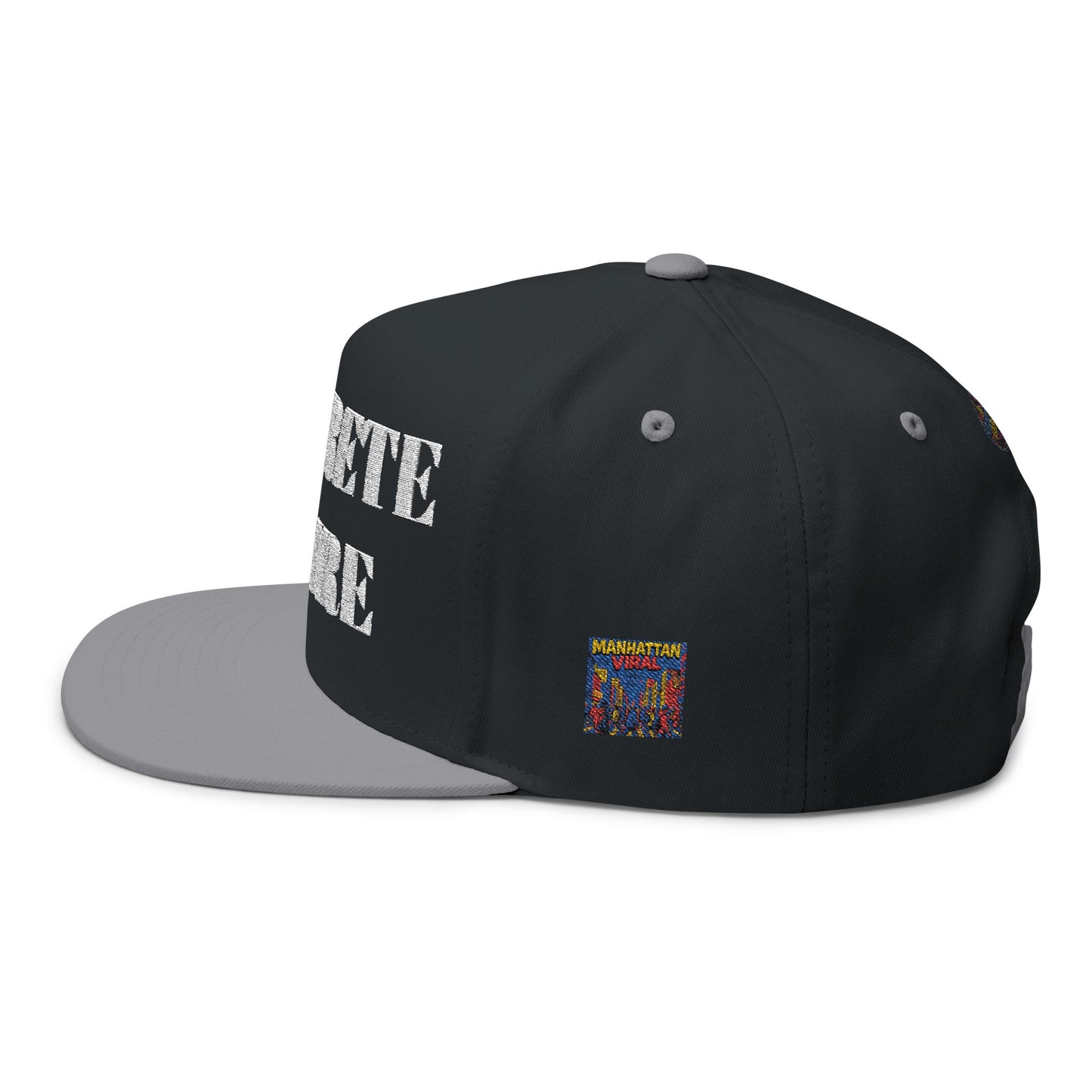 Concrete Empire NYC Flat Bill Cap for Urban Style Lovers, Embroidered Hats for Street Wear