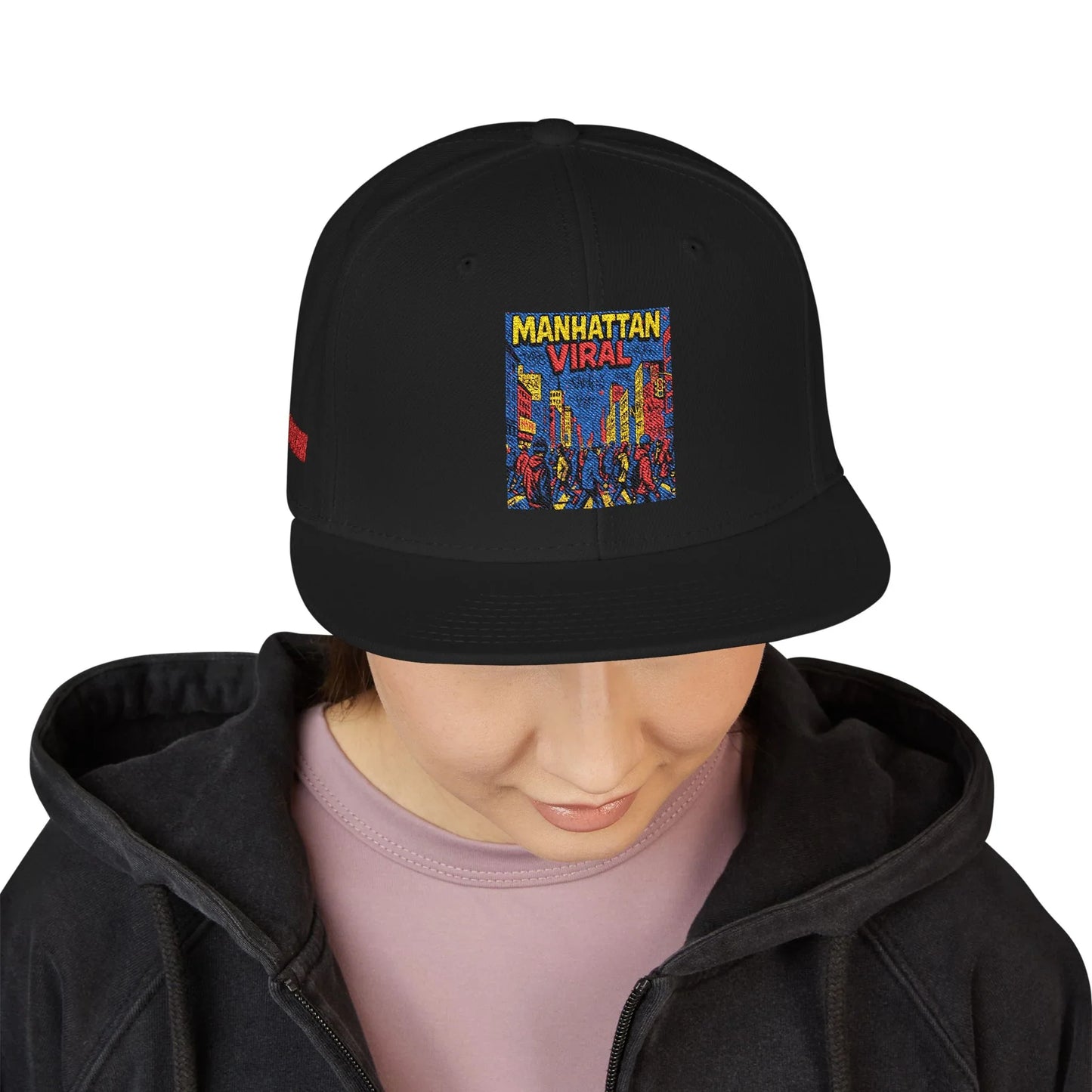 Midtown Hustle Embroidered Snapback Cap, Colorful Hat For NYC Streetwear, Unique Gift for Friends, Casual Accessories - Manhattan Viral