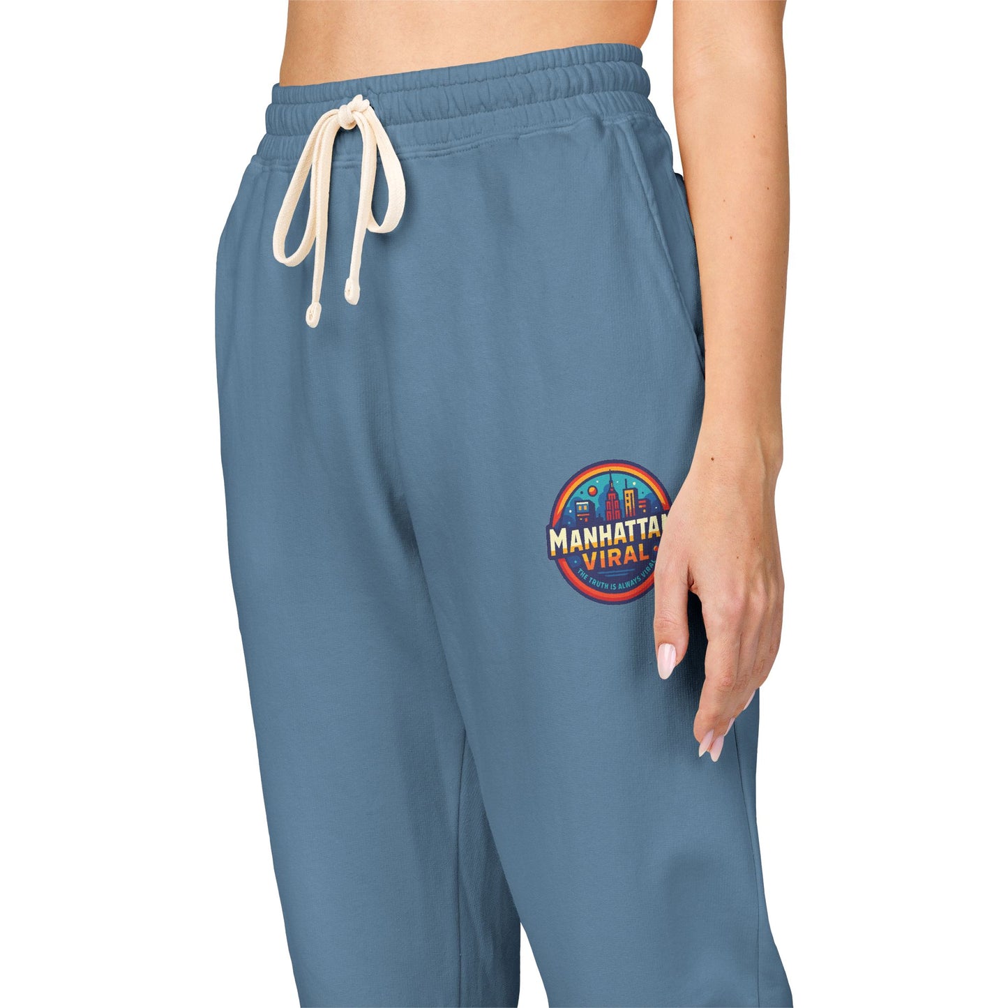 MV Viral Badge Fleece Sweatpants - Relaxed Fit Lounge Pants, Perfect for Anything