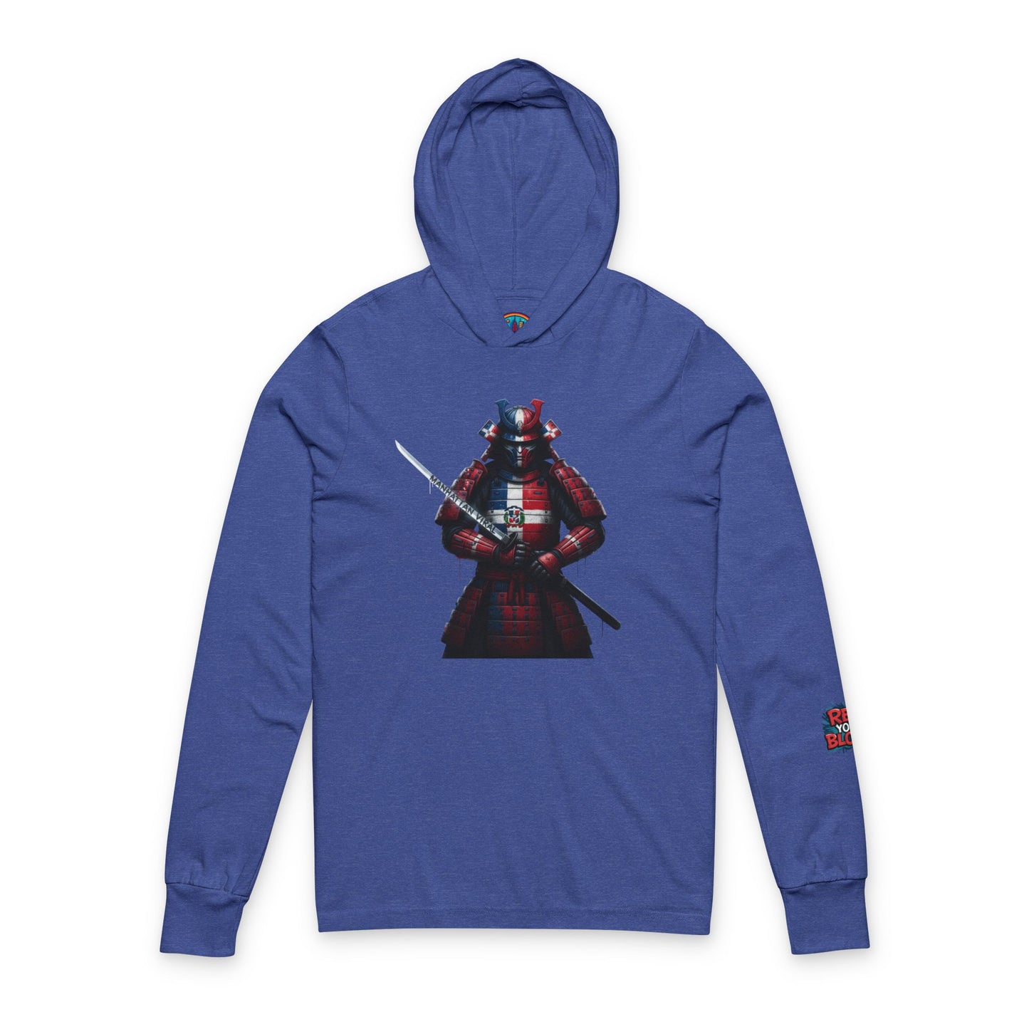 Dominican Samurai Hoodie, Unisex Hooded Long Sleeve Tee, Casual Wear, Streetwear, Geek Culture Merch, Gift for Him/Her, Stylish Layering Top