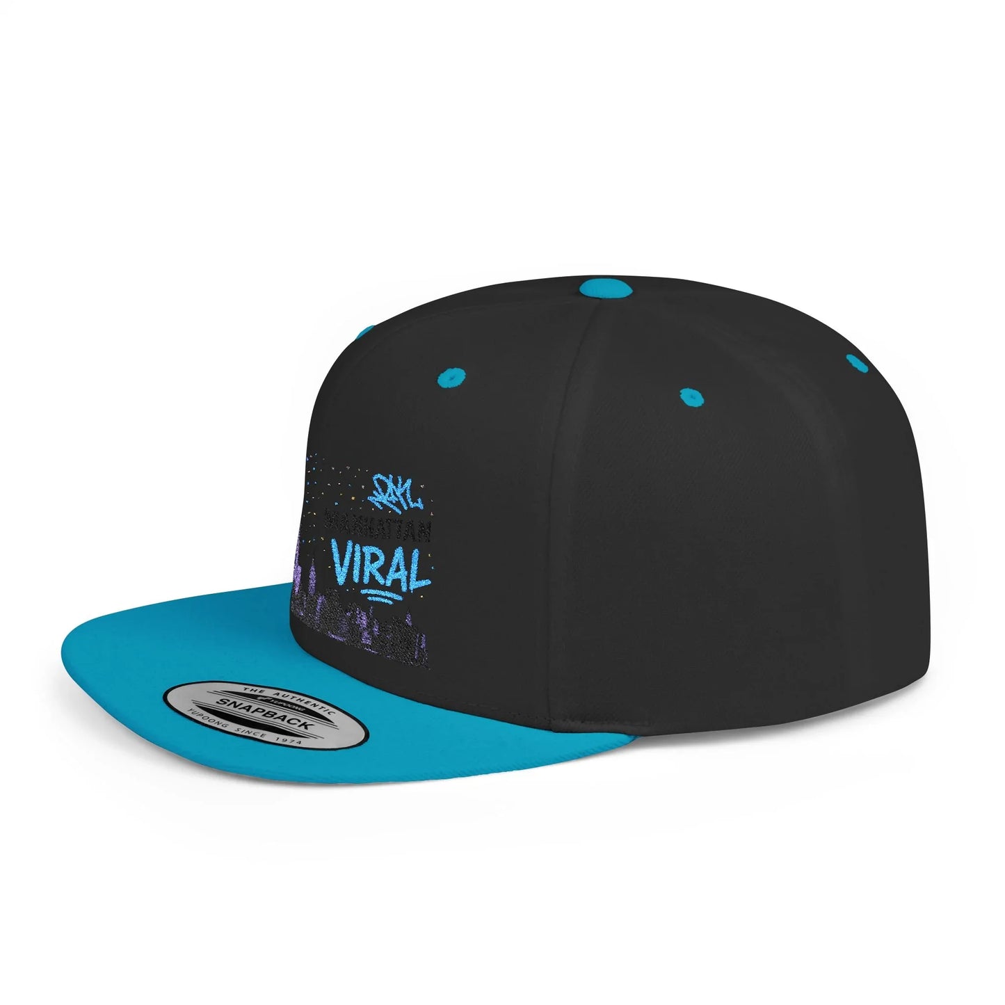 Downtown Late nights Viral Snapback Hat | Urban Fashion Accessory, Trendy Flat Bill Cap, Cool Gift for NYC Lovers, Streetwear Essential - Manhattan Viral