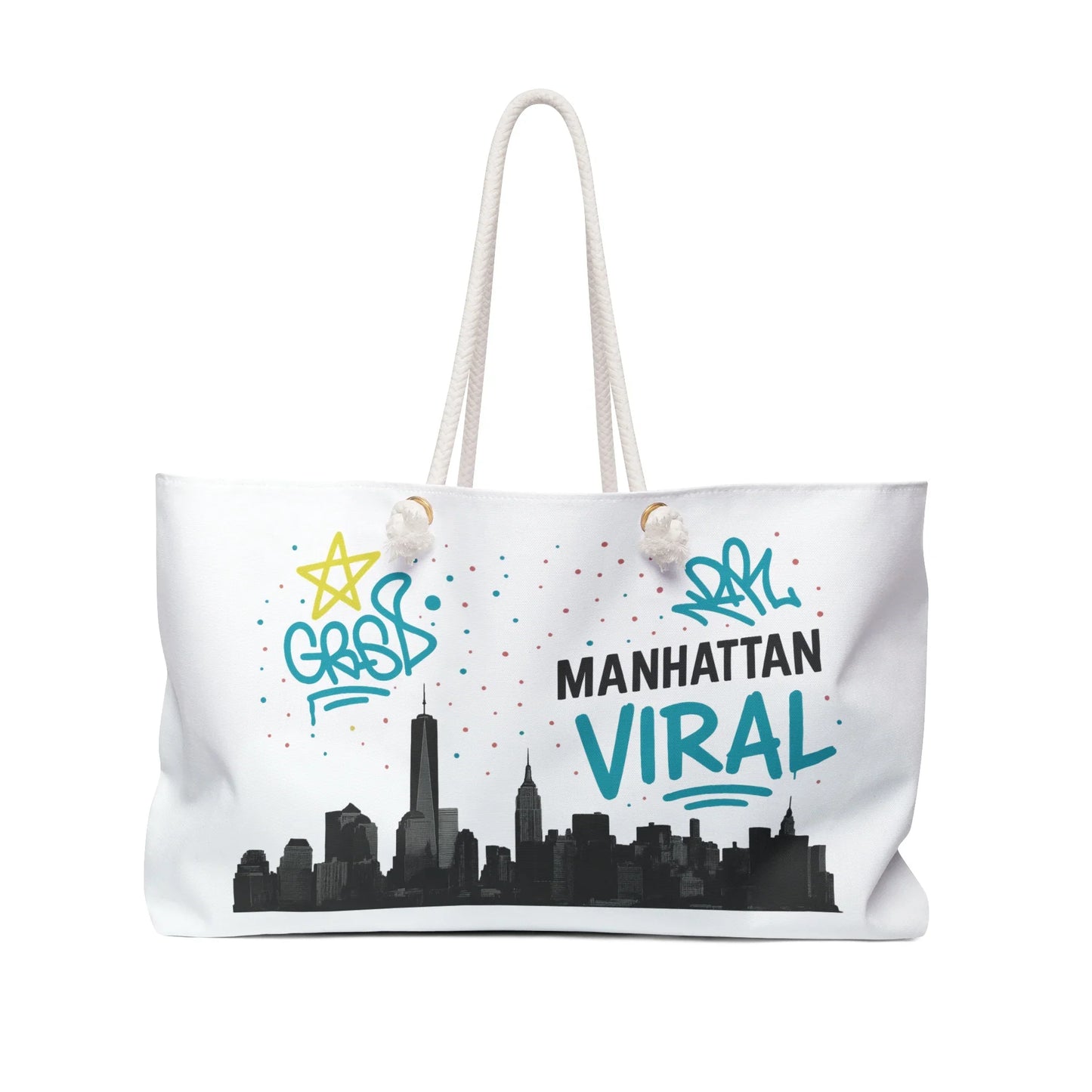 Urban City Viral Graffiti Weekender Bag, Stylish Travel Tote, Perfect for Weekend Getaways, Gifts for Travelers, Viral City Vibes, Trendy Baggage - Manhattan Viral