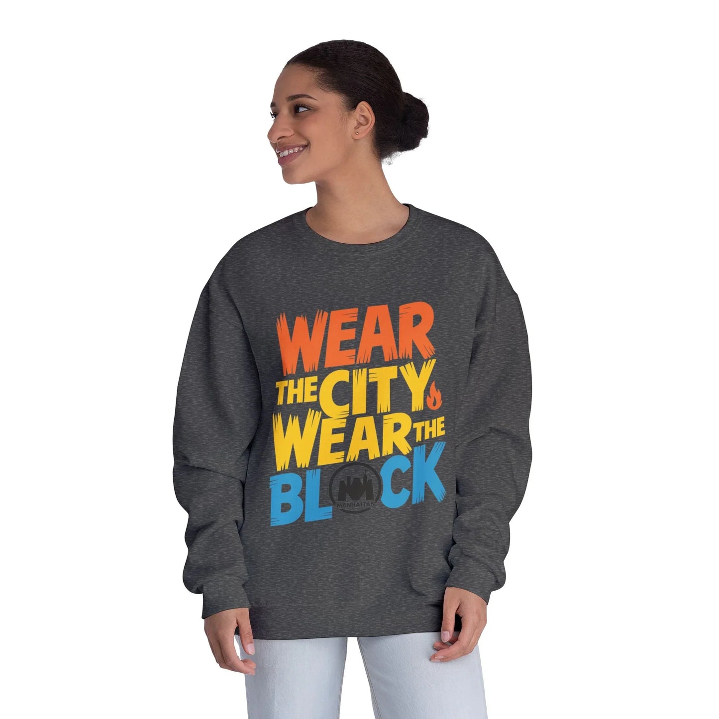Wear Your City Crewneck Sweatshirt | Cozy Streetwear, Perfect Gift for City Lovers, Everyday Comfort, NYC Inspired Fashion - Manhattan Viral