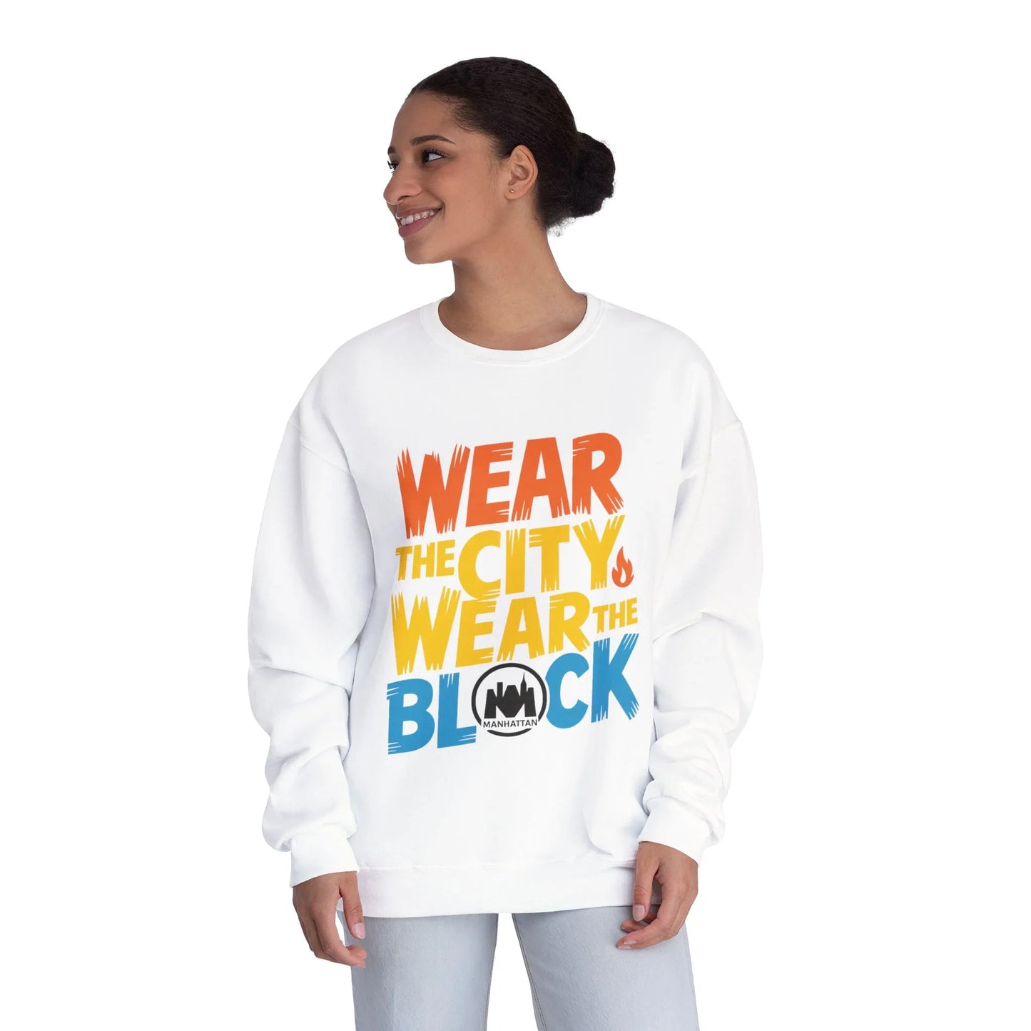 Wear Your City Crewneck Sweatshirt | Cozy Streetwear, Perfect Gift for City Lovers, Everyday Comfort, NYC Inspired Fashion - Manhattan Viral