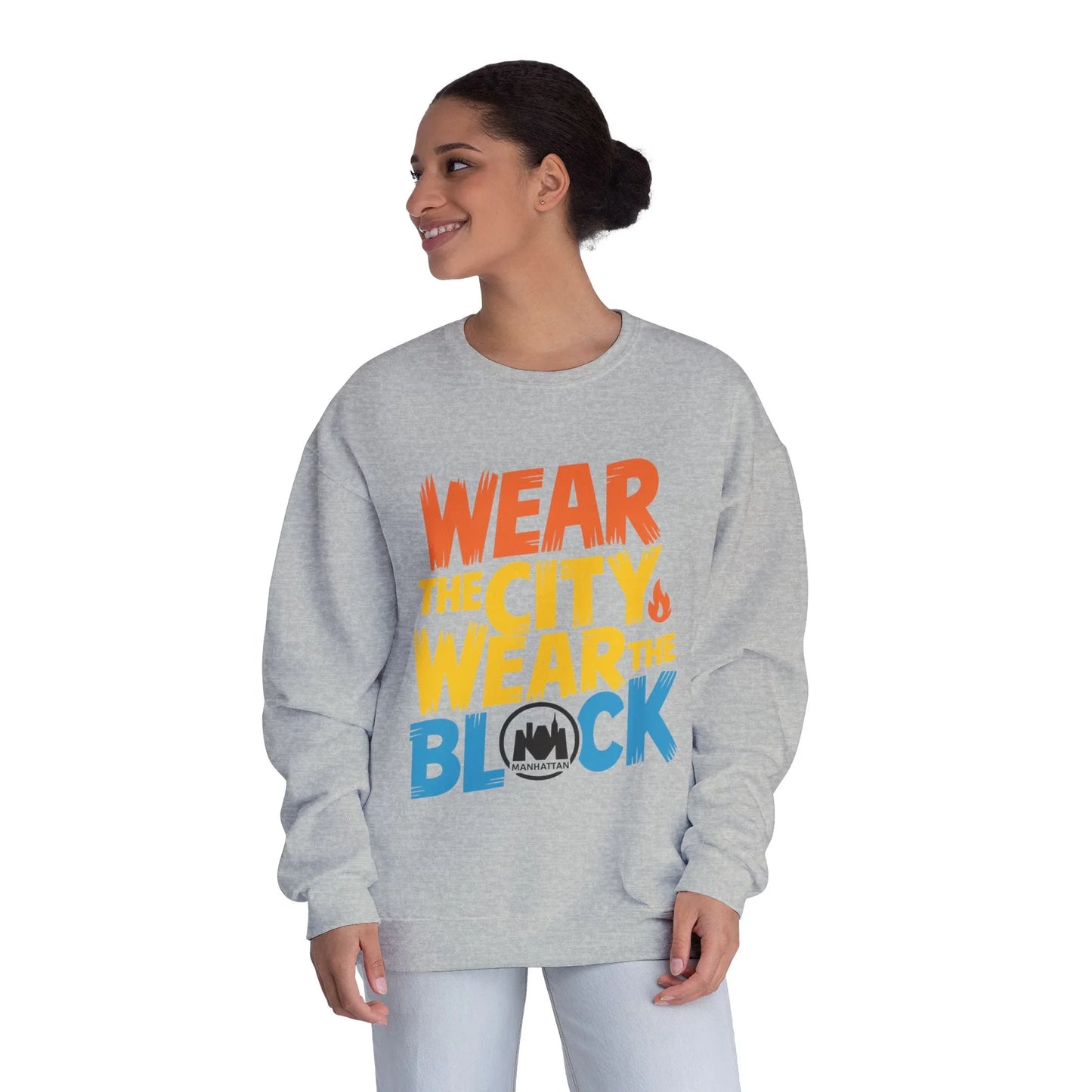 Wear Your City Crewneck Sweatshirt | Cozy Streetwear, Perfect Gift for City Lovers, Everyday Comfort, NYC Inspired Fashion - Manhattan Viral