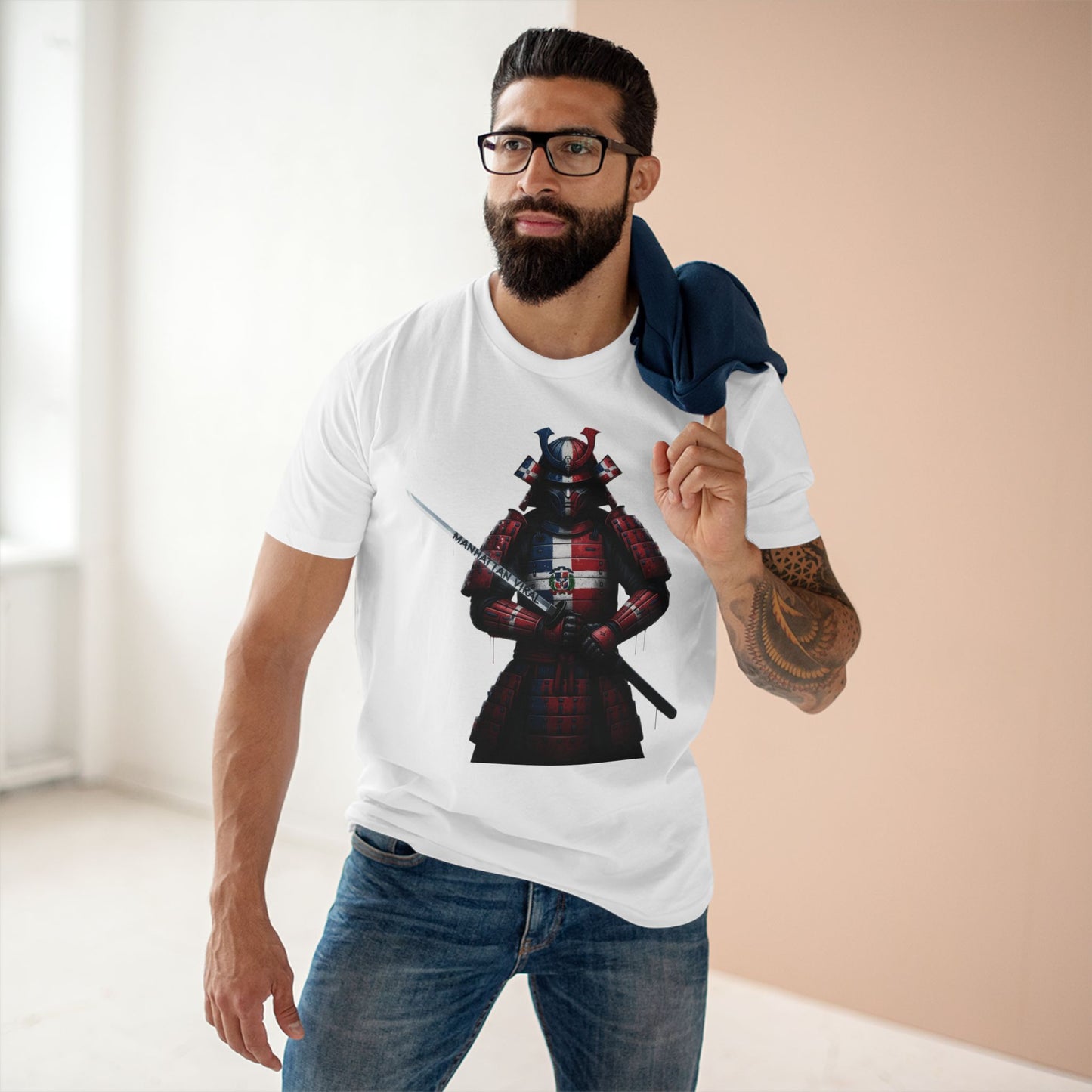 Dominican Samurai Graphic Tee, Unique T-Shirt for Warriors, Gift for Anime Lovers, Casual Streetwear,