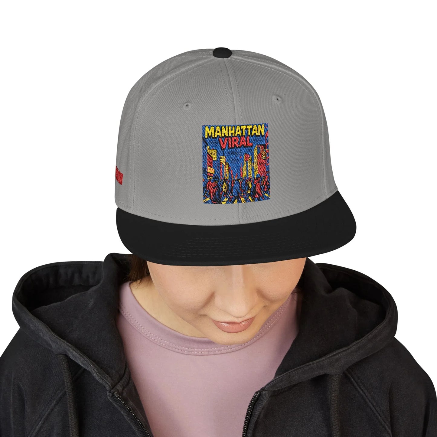 Midtown Hustle Embroidered Snapback Cap, Colorful Hat For NYC Streetwear, Unique Gift for Friends, Casual Accessories - Manhattan Viral