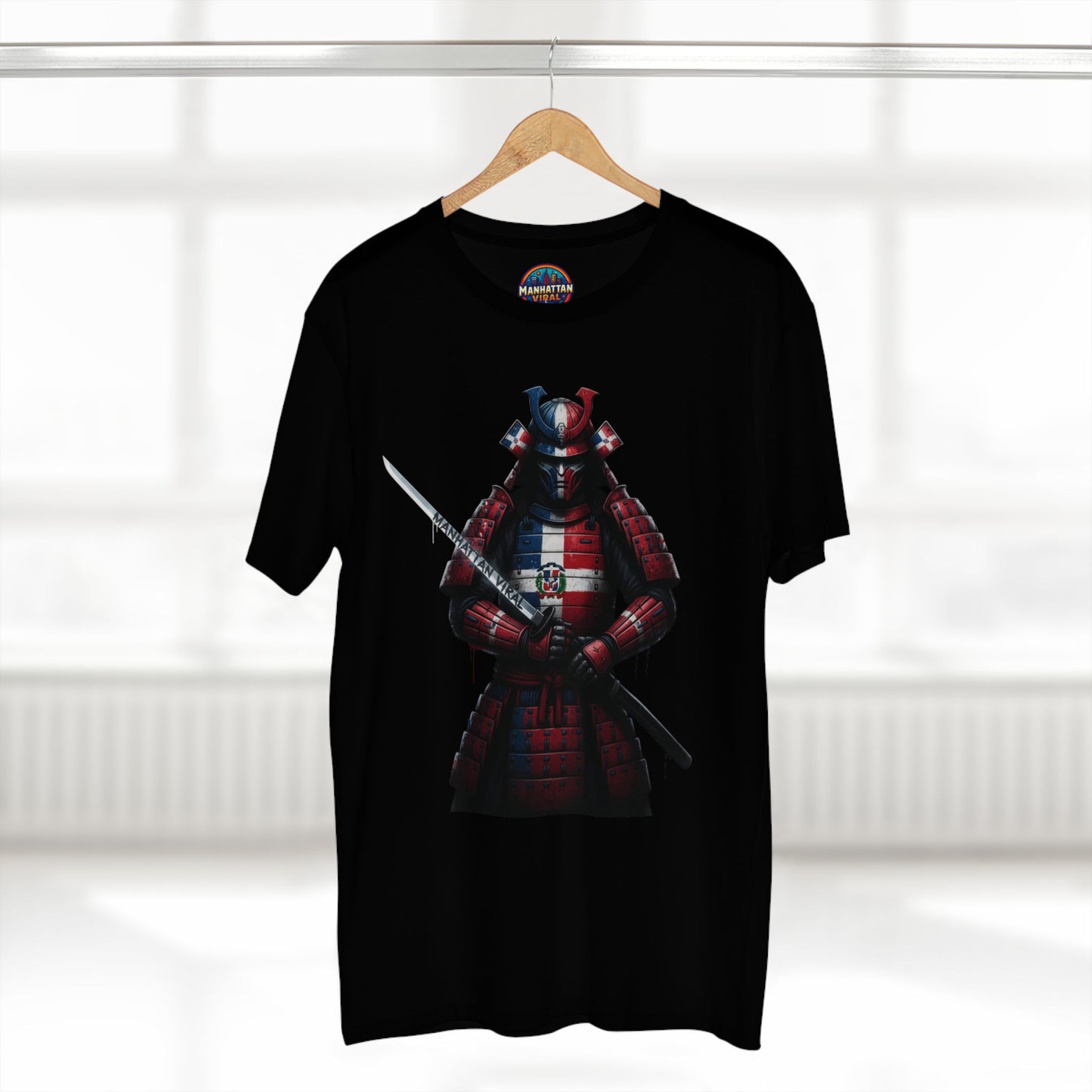 Dominican Samurai Graphic Tee, Unique T-Shirt for Warriors, Gift for Anime Lovers, Casual Streetwear,