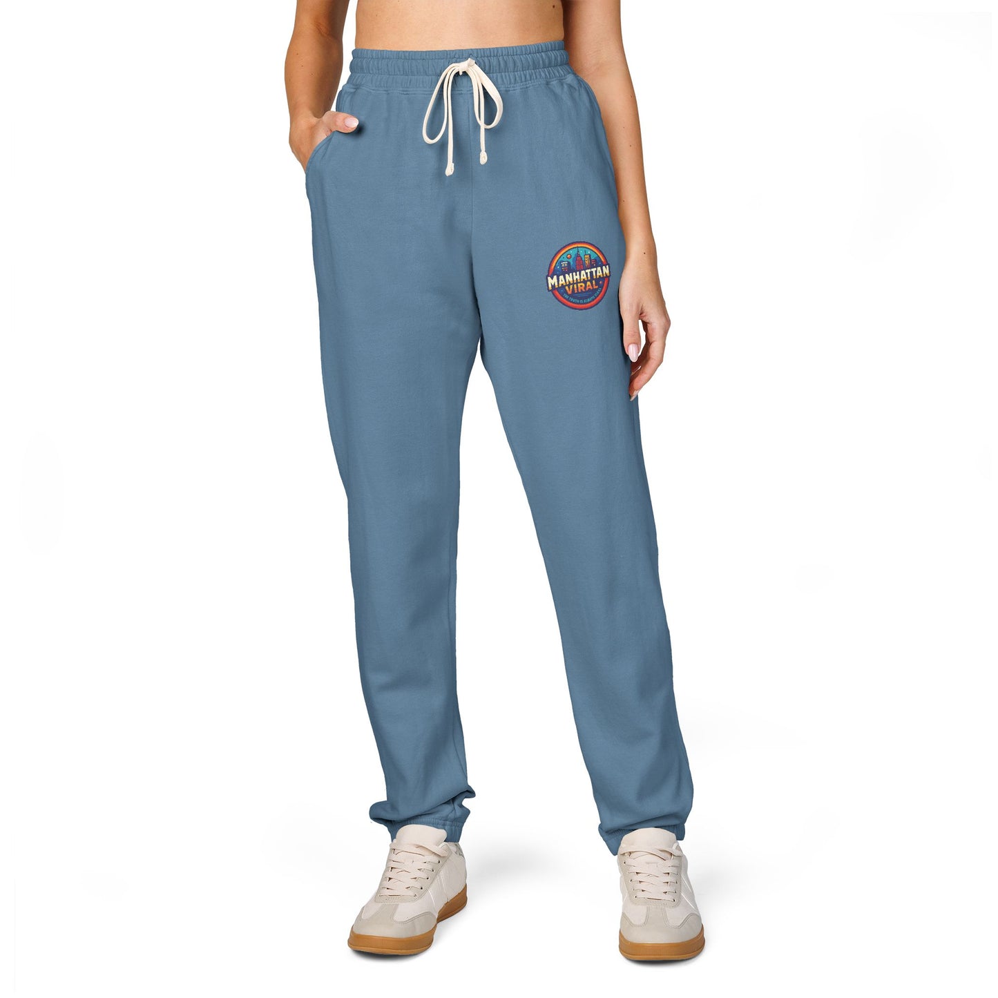 MV Viral Badge Fleece Sweatpants - Relaxed Fit Lounge Pants, Perfect for Anything