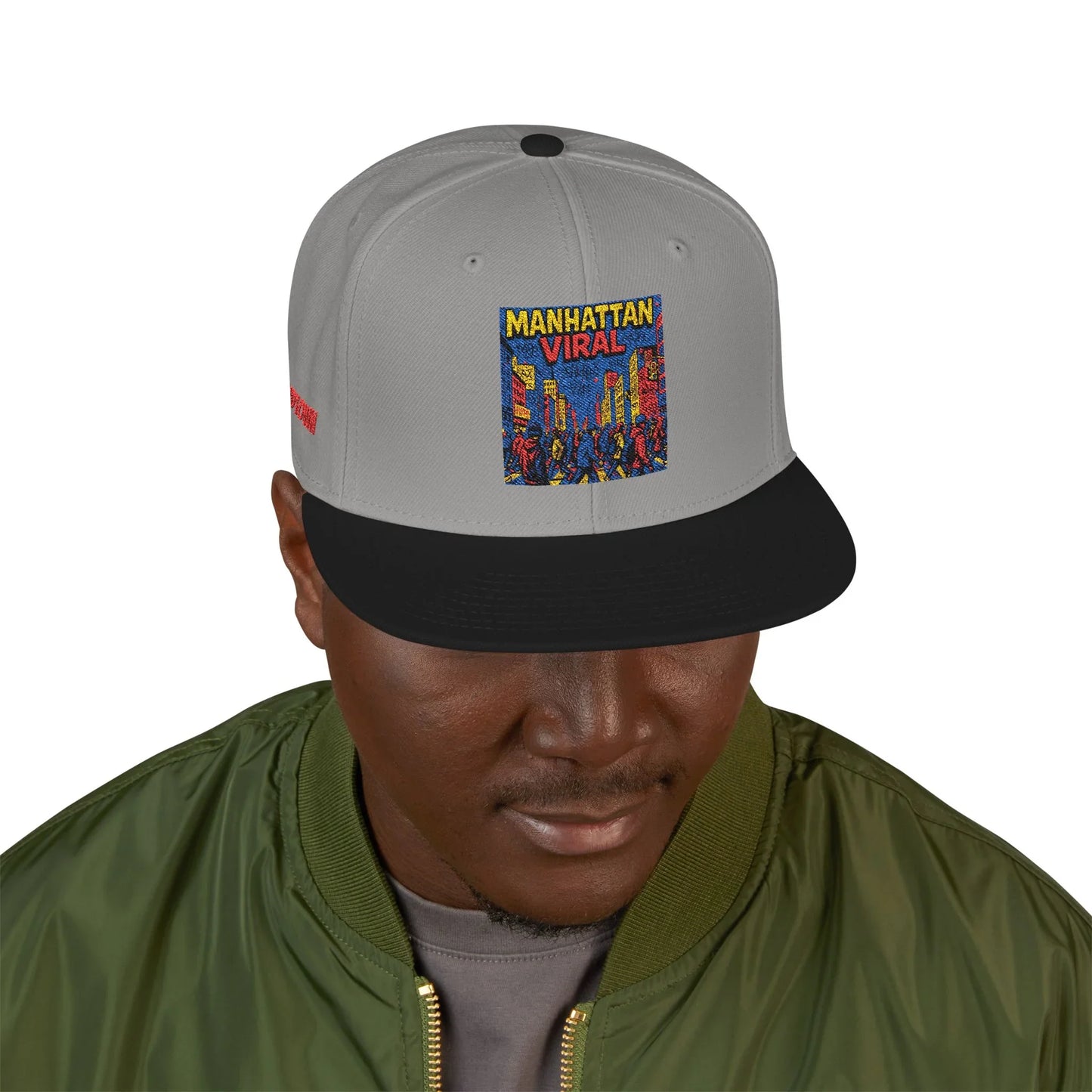 Midtown Hustle Embroidered Snapback Cap, Colorful Hat For NYC Streetwear, Unique Gift for Friends, Casual Accessories - Manhattan Viral