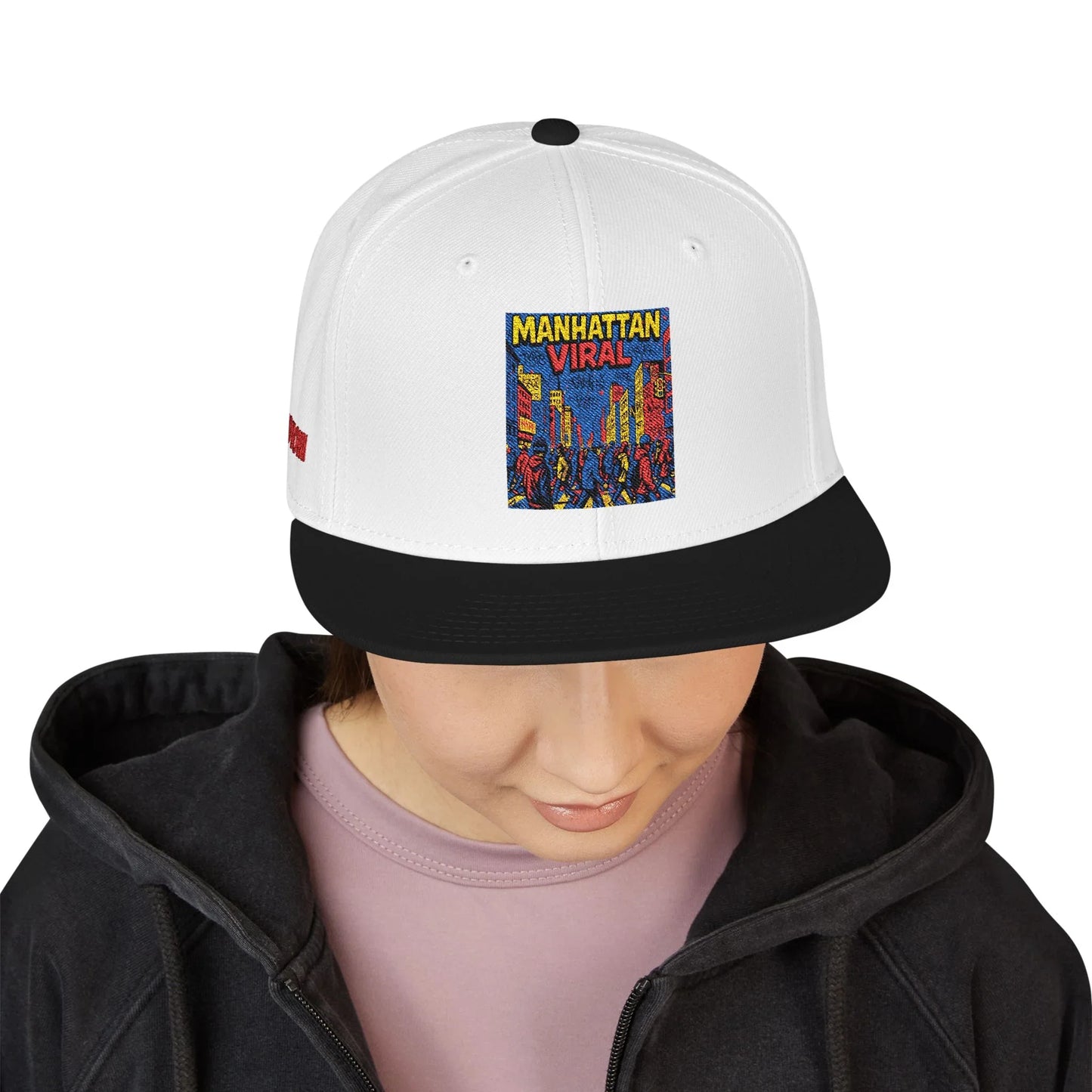 Midtown Hustle Embroidered Snapback Cap, Colorful Hat For NYC Streetwear, Unique Gift for Friends, Casual Accessories - Manhattan Viral
