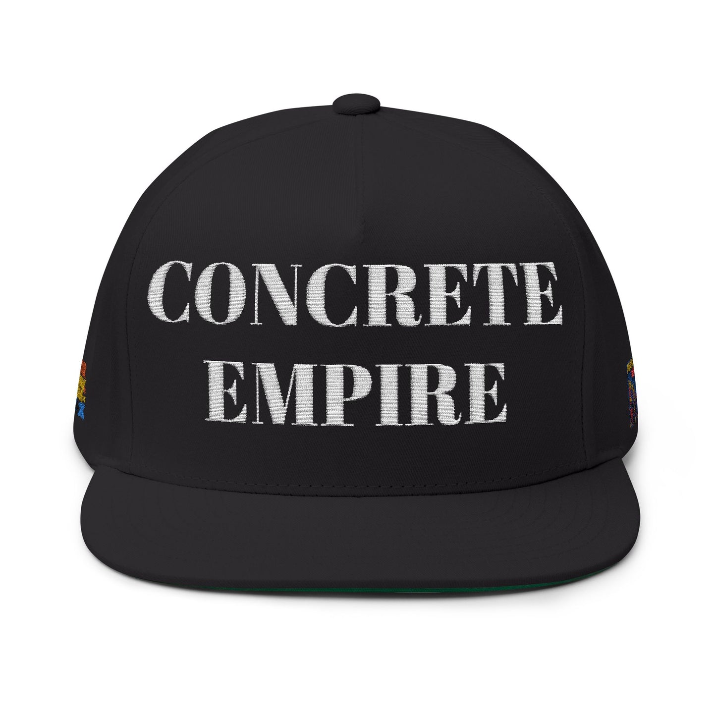 Concrete Empire NYC Flat Bill Cap for Urban Style Lovers, Embroidered Hats for Street Wear