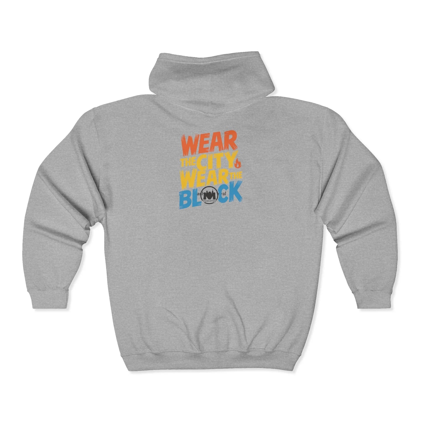 NYC Wear the City Heavy Blend™ Full Zip Hooded Sweatshirt, Cozy Urban Zip-Up, Gifts for City Lovers, Perfect for Casual Outings, Travel Essentials - Manhattan Viral