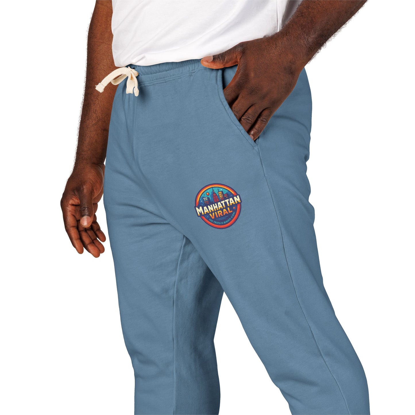 MV Viral Badge Fleece Sweatpants - Relaxed Fit Lounge Pants, Perfect for Anything