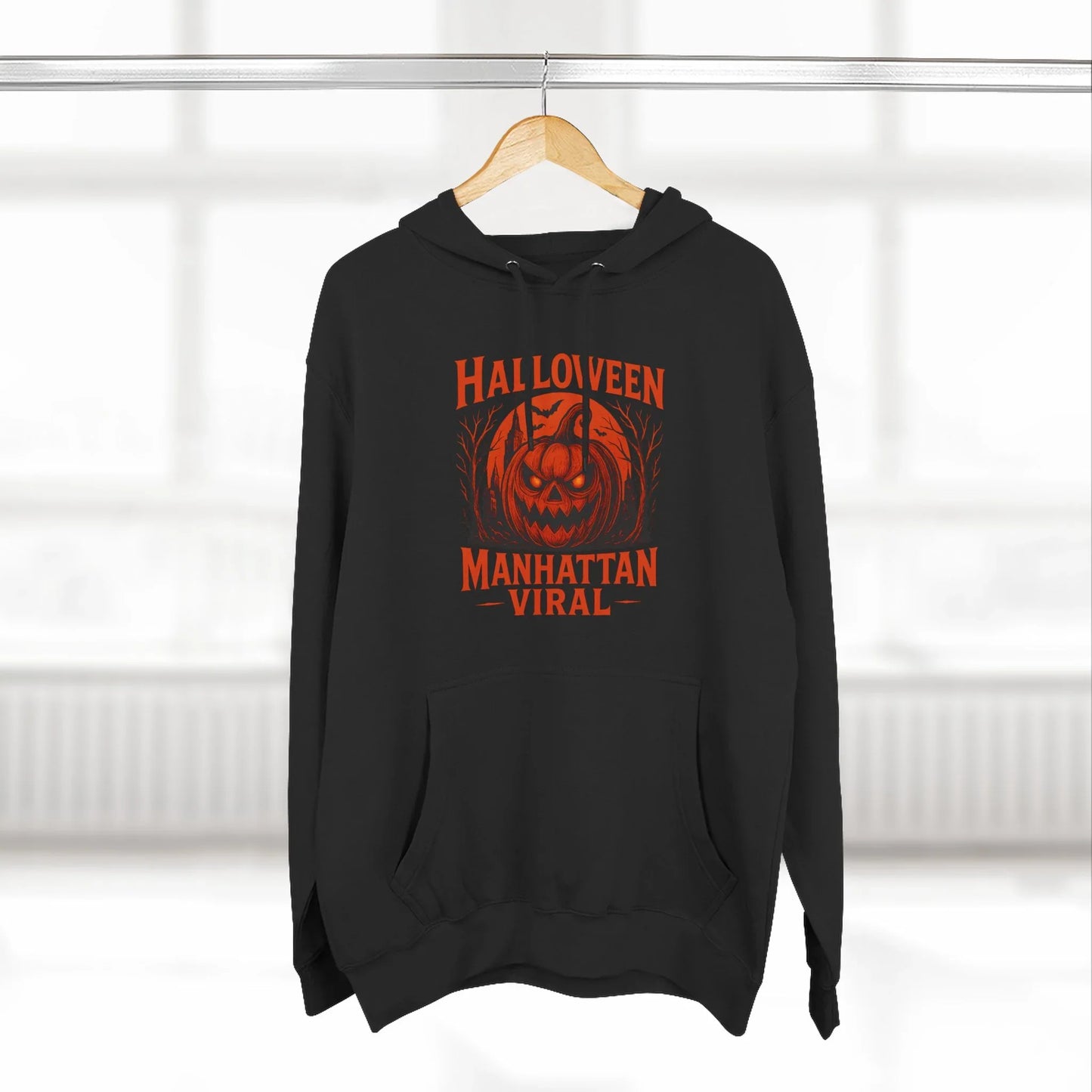 Halloween Pumpkin Hoodie - XL - Black