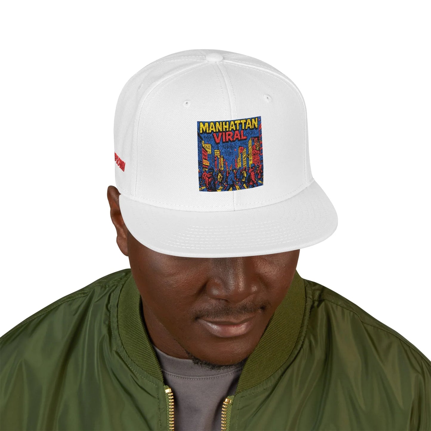 Midtown Hustle Embroidered Snapback Cap, Colorful Hat For NYC Streetwear, Unique Gift for Friends, Casual Accessories - Manhattan Viral