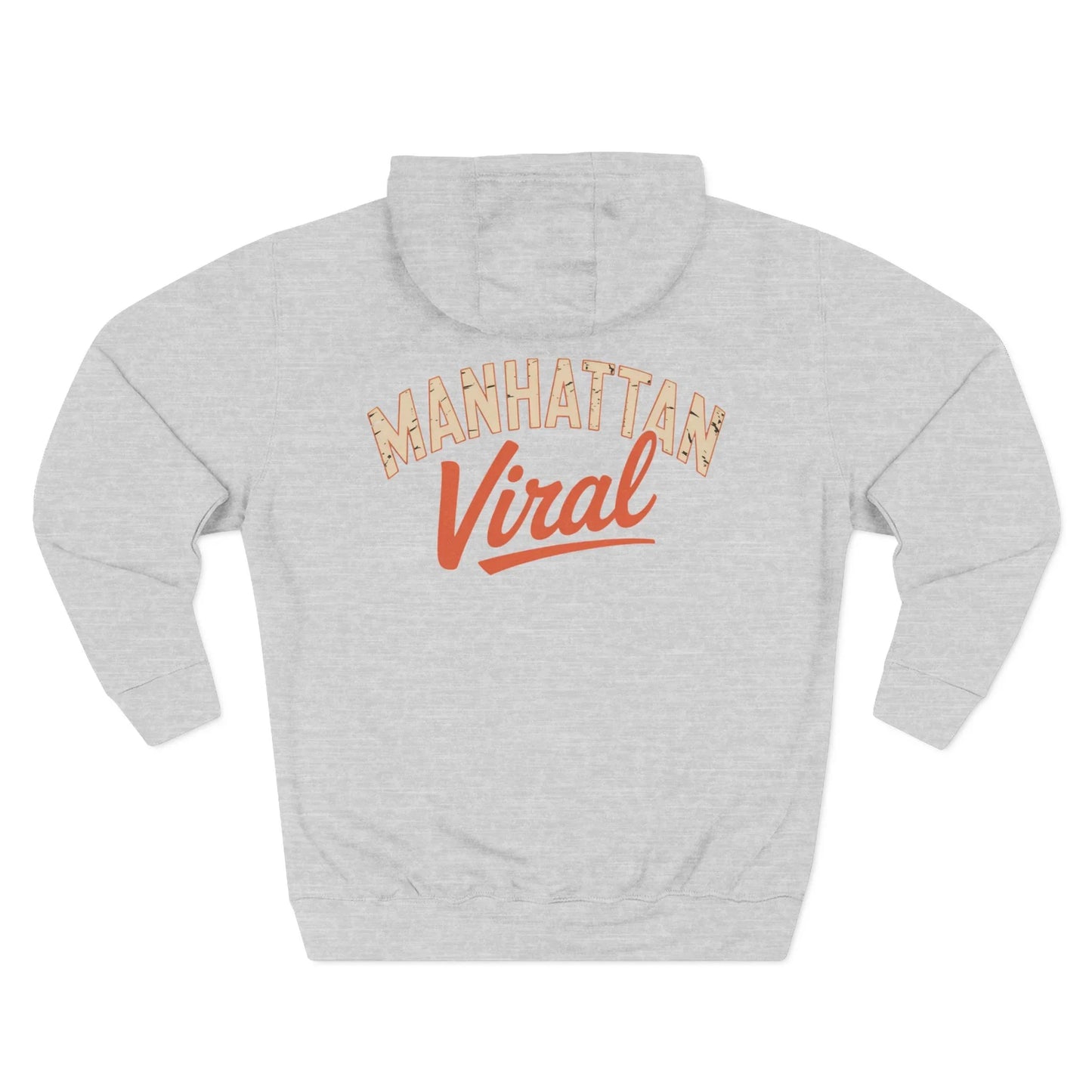 New York City MV Three-Panel Fleece Hoodie, Cozy Streetwear, Urban Fashion, Gift for NYC Lovers, Casual Layering Piece - Manhattan Viral