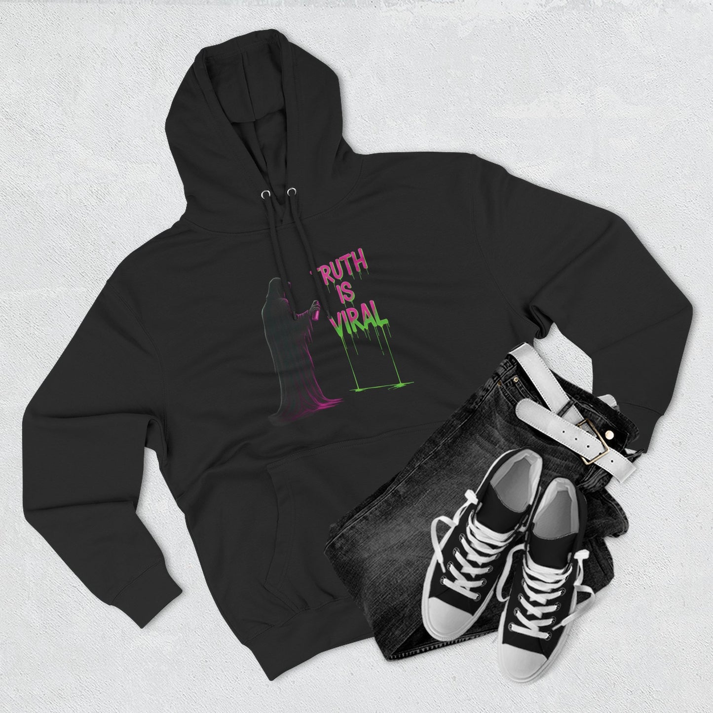 Viral Reaper Three-Panel Cotton Fleece Hoodie