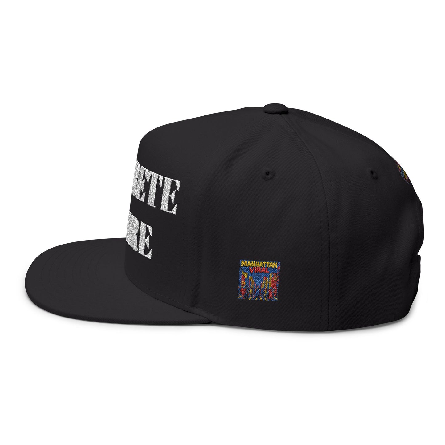 Concrete Empire NYC Flat Bill Cap for Urban Style Lovers, Embroidered Hats for Street Wear