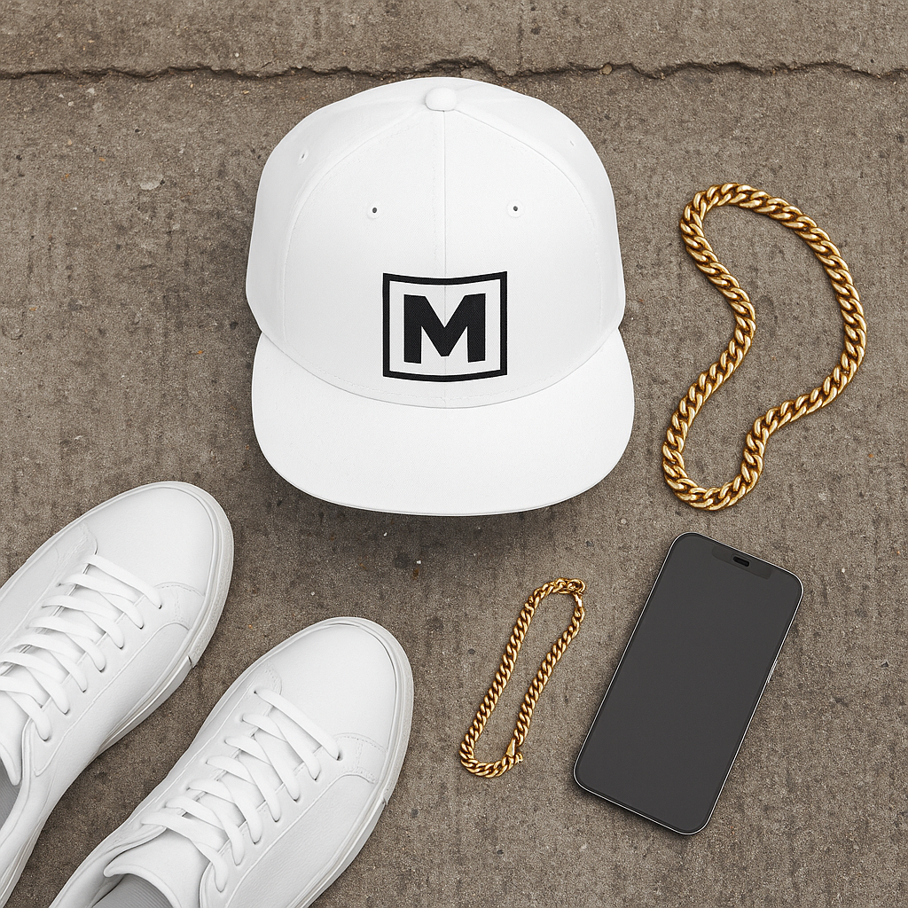 MV Medallion Viral Flat Bill Snapback Cap, Trendy Baseball Hat for Casual Outings, Gift for Dads, Graduations, Streetwear - Manhattan Viral