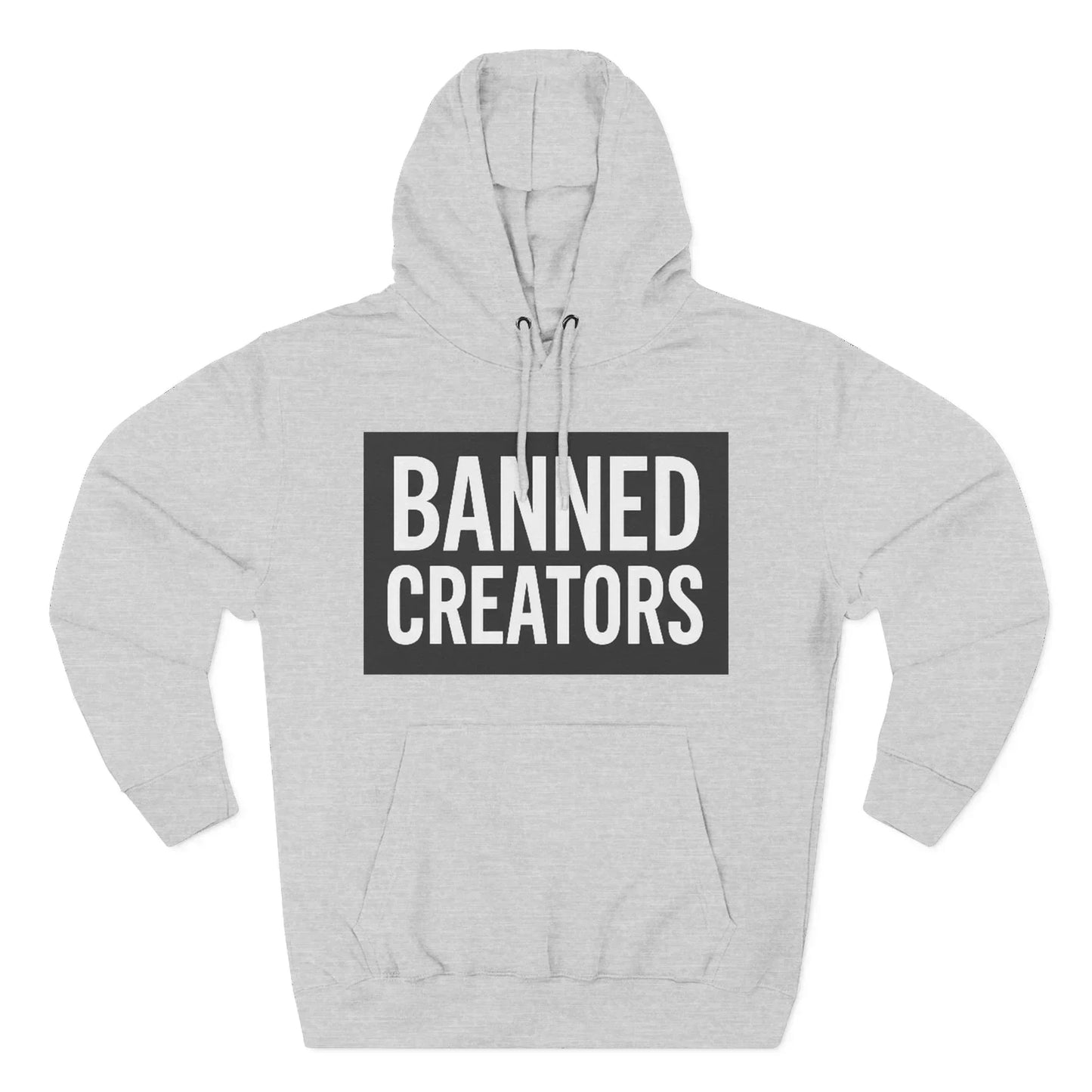 Banned Creators Hoodie - Fleece Sweatshirt for Trendsetters, Gift for Creators, Streetwear, Unique Design, Cozy Casual Wear - Manhattan Viral - Manhattan Viral
