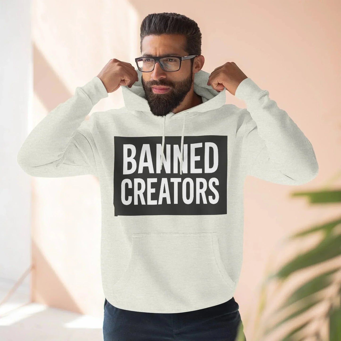 Banned Creators Hoodie - Fleece Sweatshirt for Trendsetters, Gift for Creators, Streetwear, Unique Design, Cozy Casual Wear - Manhattan Viral - Manhattan Viral