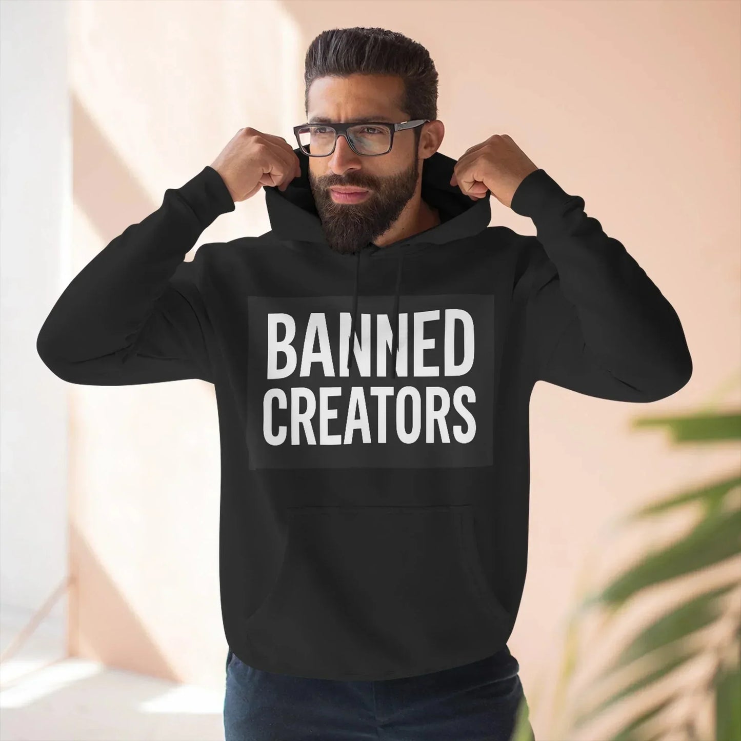 Banned Creators Hoodie - Fleece Sweatshirt for Trendsetters, Gift for Creators, Streetwear, Unique Design, Cozy Casual Wear - Manhattan Viral - Manhattan Viral