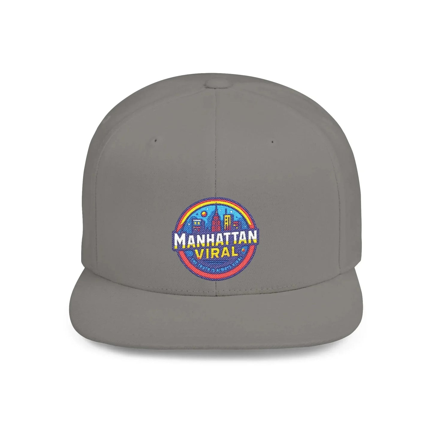 Colorful Manhattan Viral Flat Bill Snapback Hat, Trendy Cap, Streetwear Accessory, Gift for Friends, Casual Style - Manhattan Viral