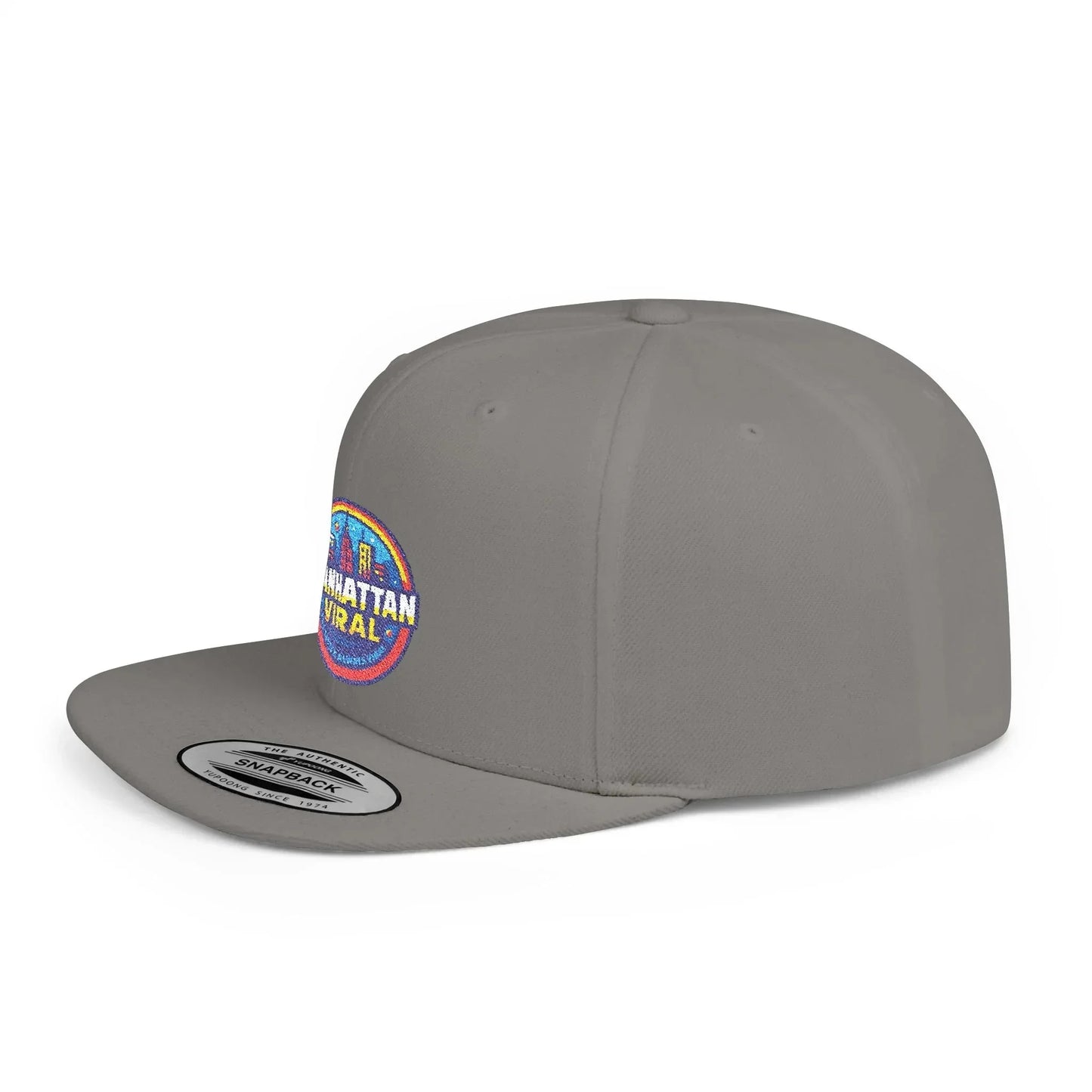 Colorful Manhattan Viral Flat Bill Snapback Hat, Trendy Cap, Streetwear Accessory, Gift for Friends, Casual Style - Manhattan Viral