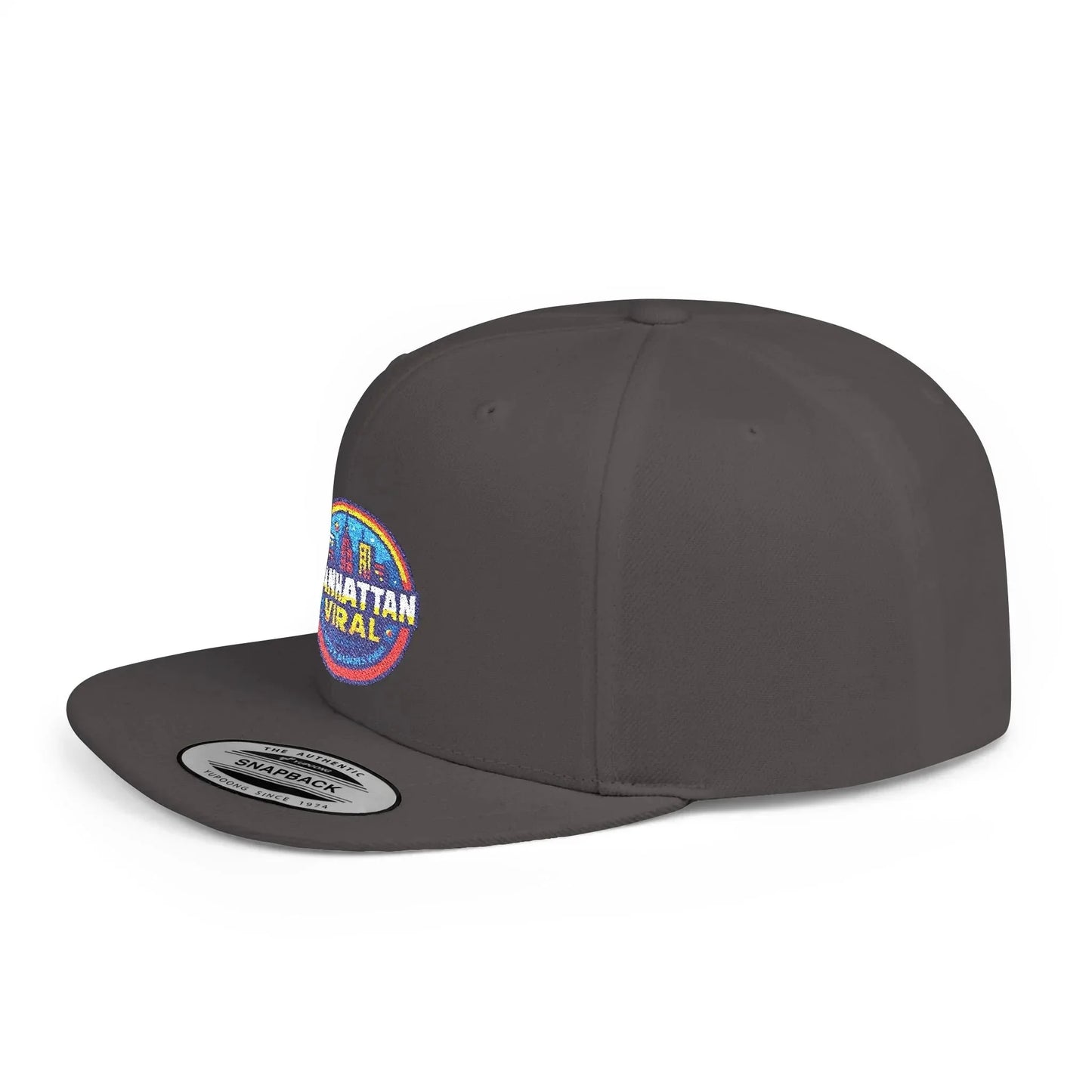 Colorful Manhattan Viral Flat Bill Snapback Hat, Trendy Cap, Streetwear Accessory, Gift for Friends, Casual Style - Manhattan Viral