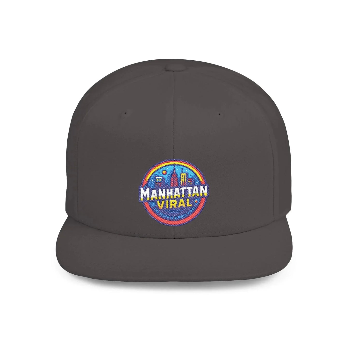 Colorful Manhattan Viral Flat Bill Snapback Hat, Trendy Cap, Streetwear Accessory, Gift for Friends, Casual Style - Manhattan Viral