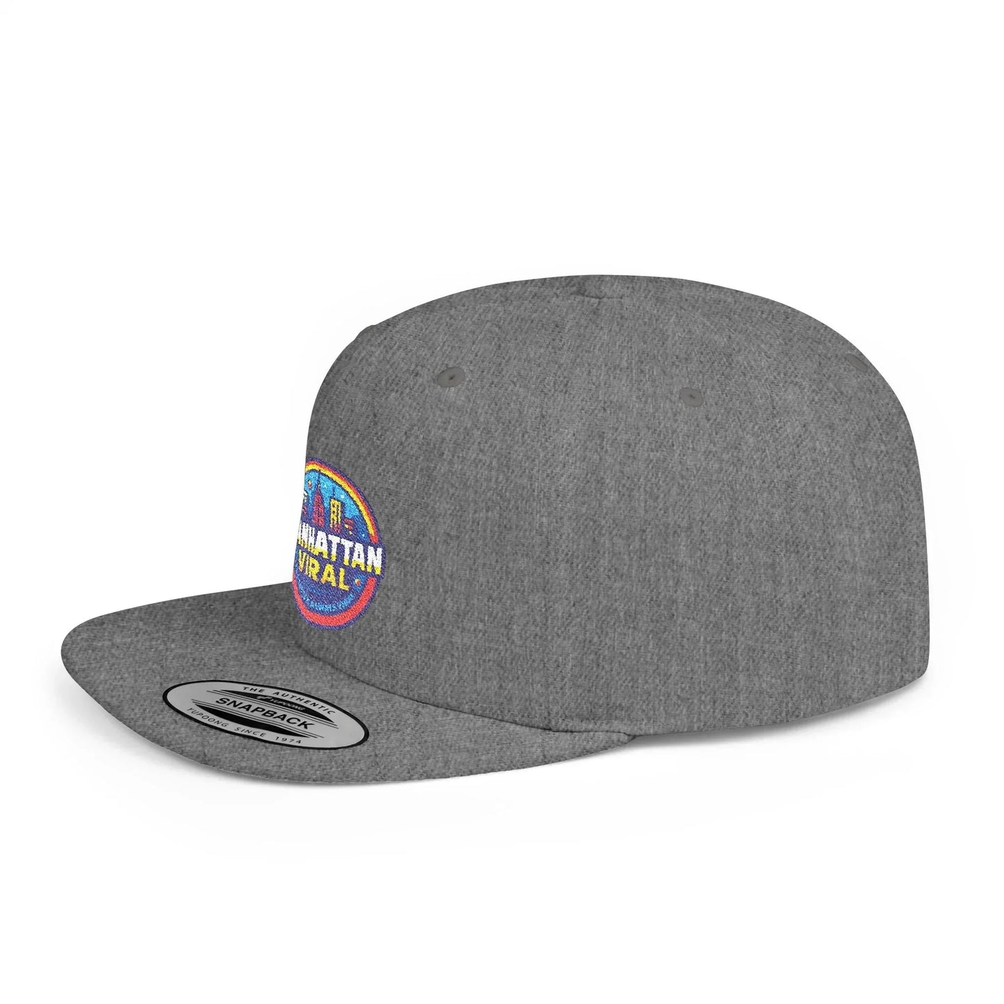 Colorful Manhattan Viral Flat Bill Snapback Hat, Trendy Cap, Streetwear Accessory, Gift for Friends, Casual Style - Manhattan Viral