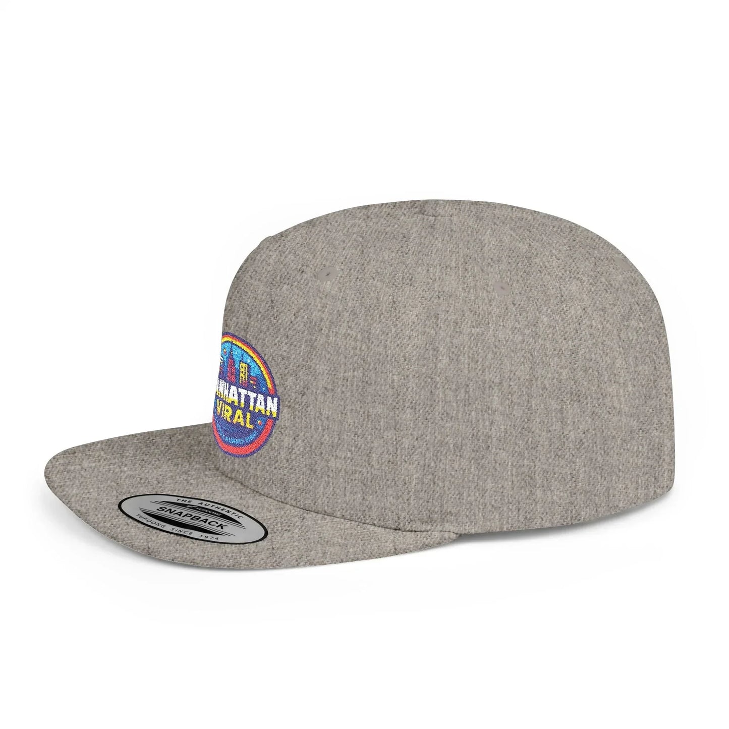 Colorful Manhattan Viral Flat Bill Snapback Hat, Trendy Cap, Streetwear Accessory, Gift for Friends, Casual Style - Manhattan Viral