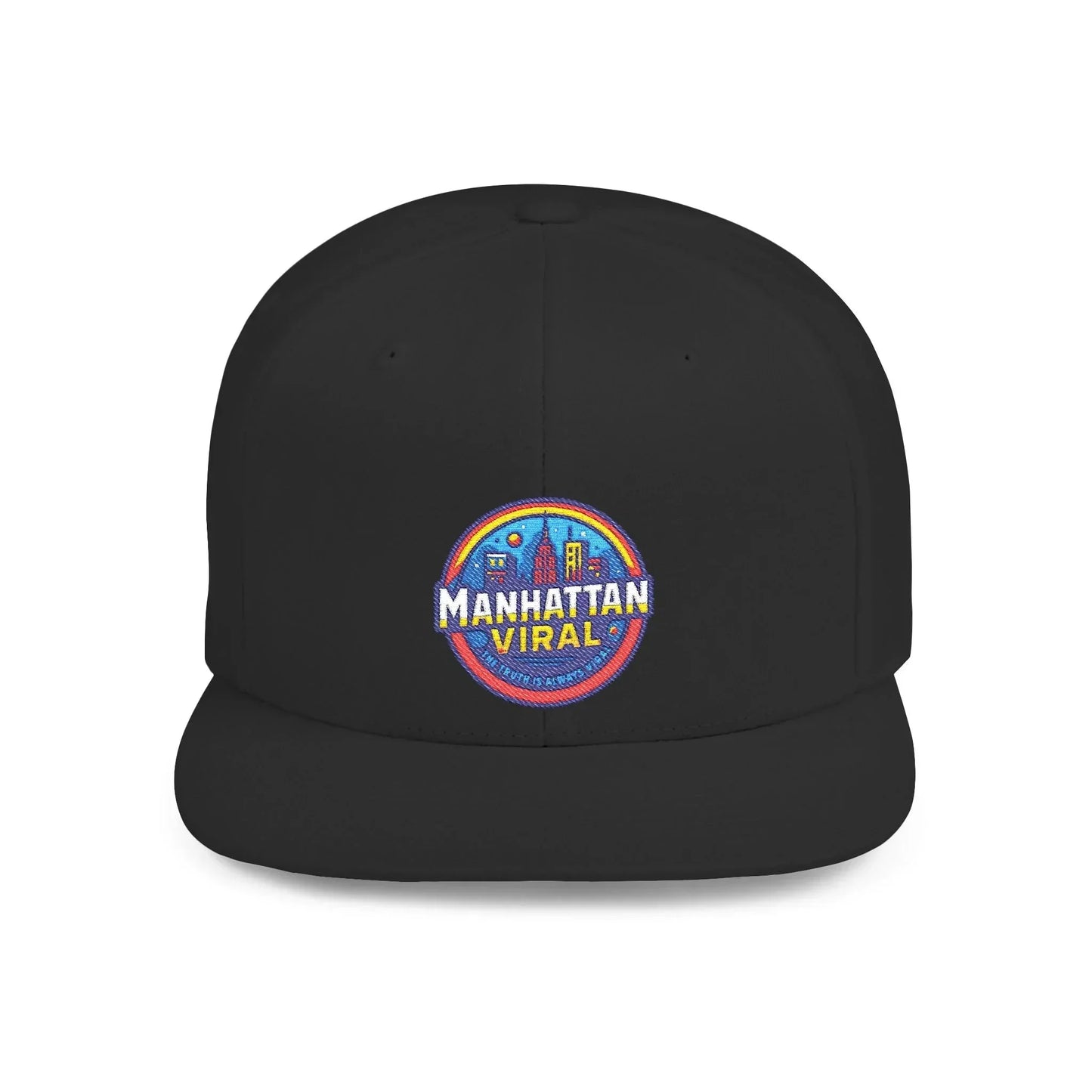 Colorful Manhattan Viral Flat Bill Snapback Hat, Trendy Cap, Streetwear Accessory, Gift for Friends, Casual Style - Manhattan Viral