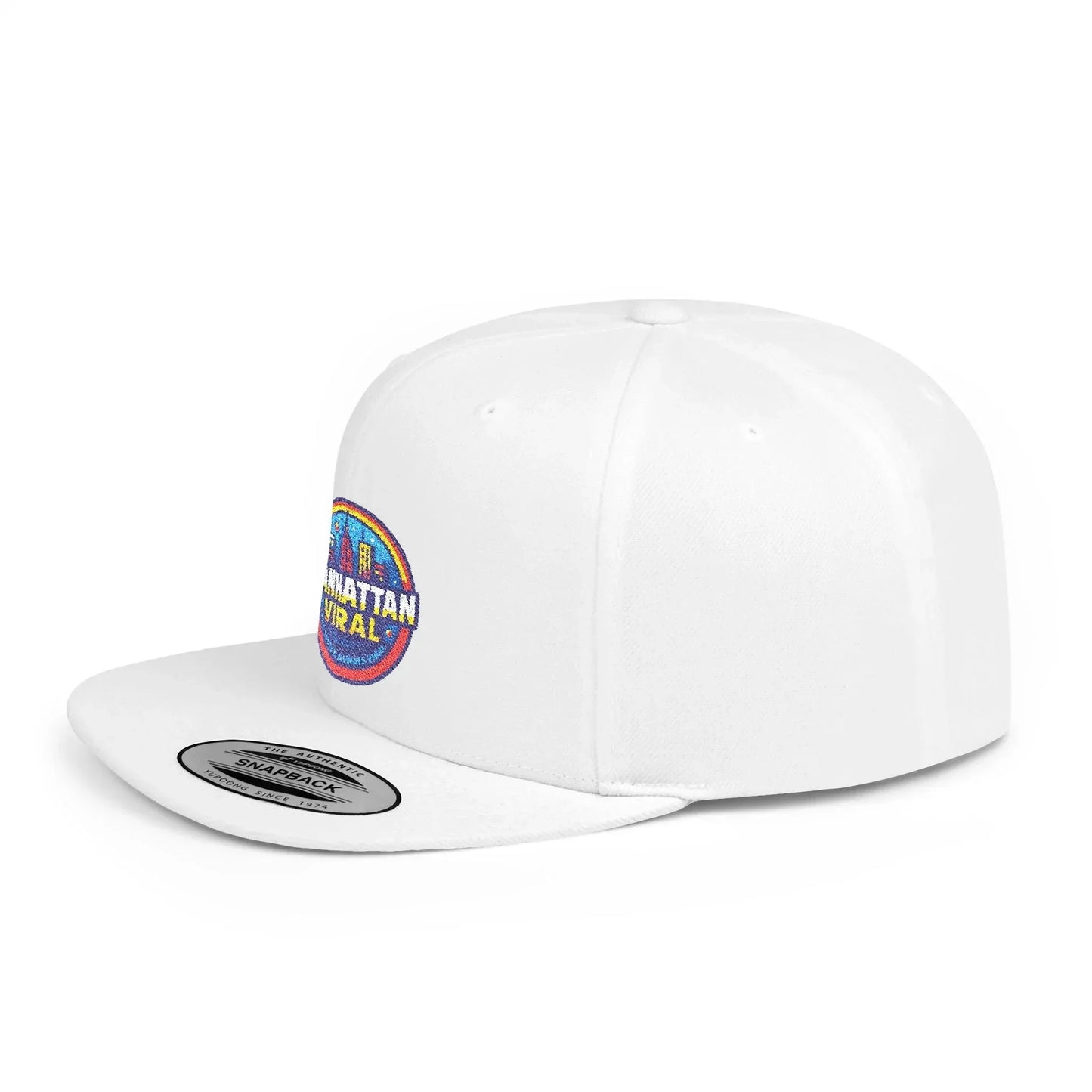 Colorful Manhattan Viral Flat Bill Snapback Hat, Trendy Cap, Streetwear Accessory, Gift for Friends, Casual Style - Manhattan Viral