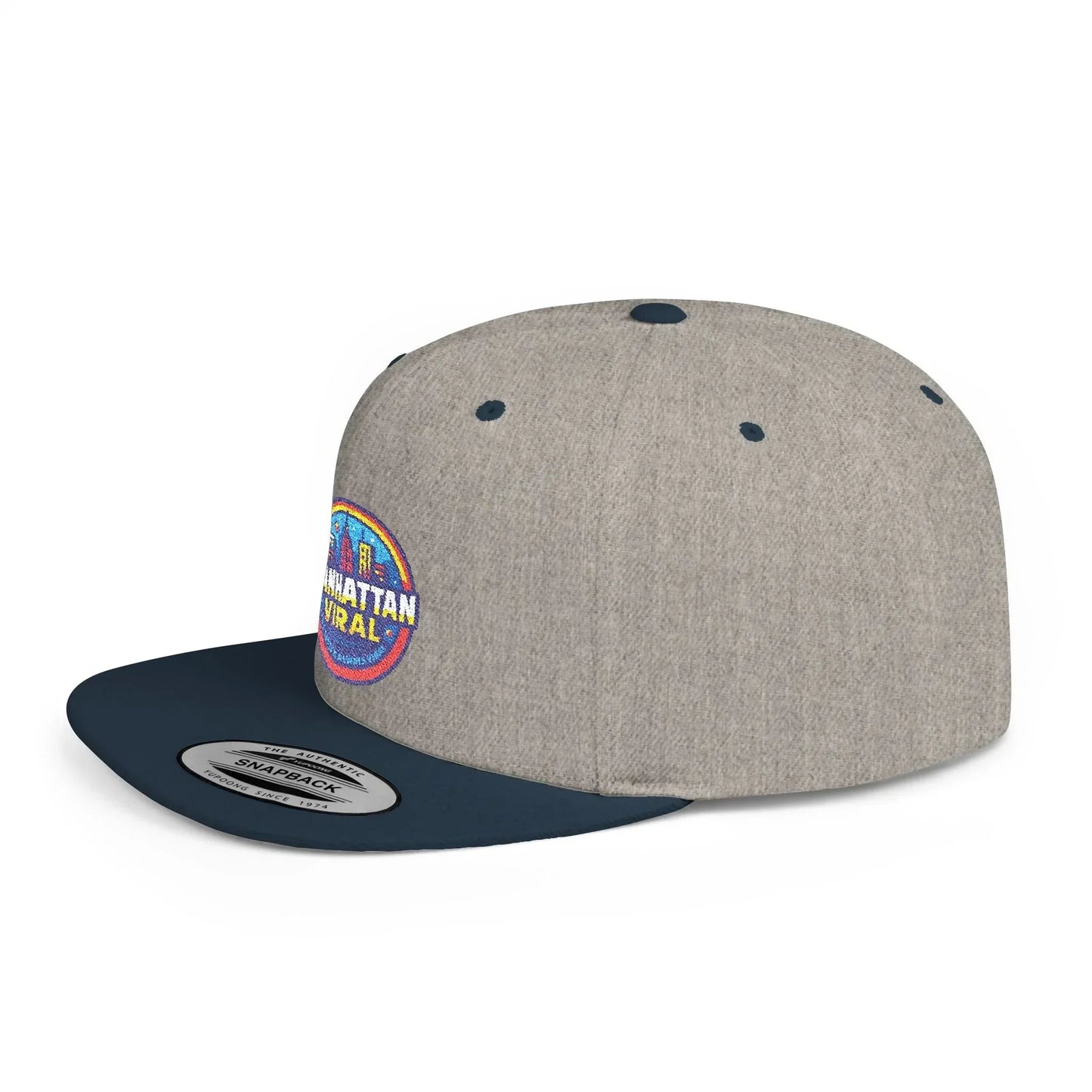 Colorful Manhattan Viral Flat Bill Snapback Hat, Trendy Cap, Streetwear Accessory, Gift for Friends, Casual Style - Manhattan Viral