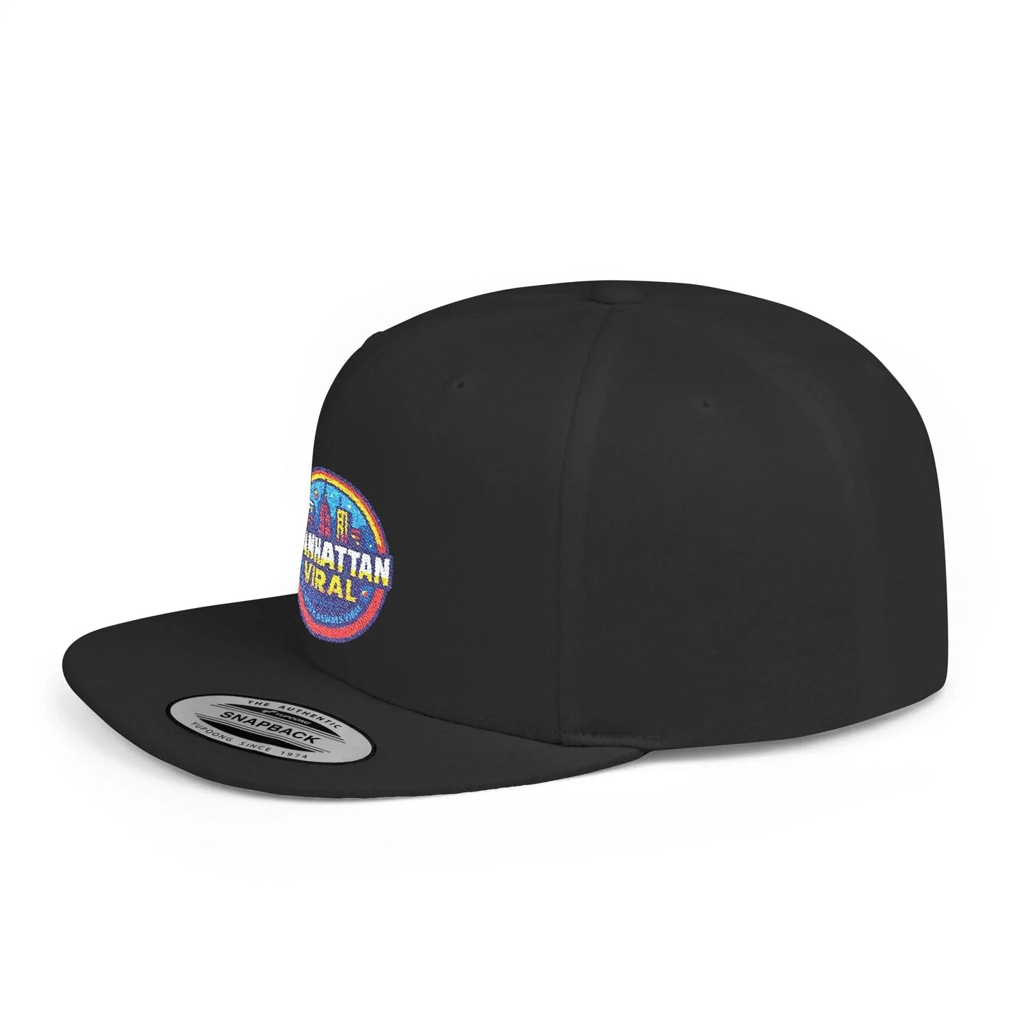 Colorful Manhattan Viral Flat Bill Snapback Hat, Trendy Cap, Streetwear Accessory, Gift for Friends, Casual Style - Manhattan Viral