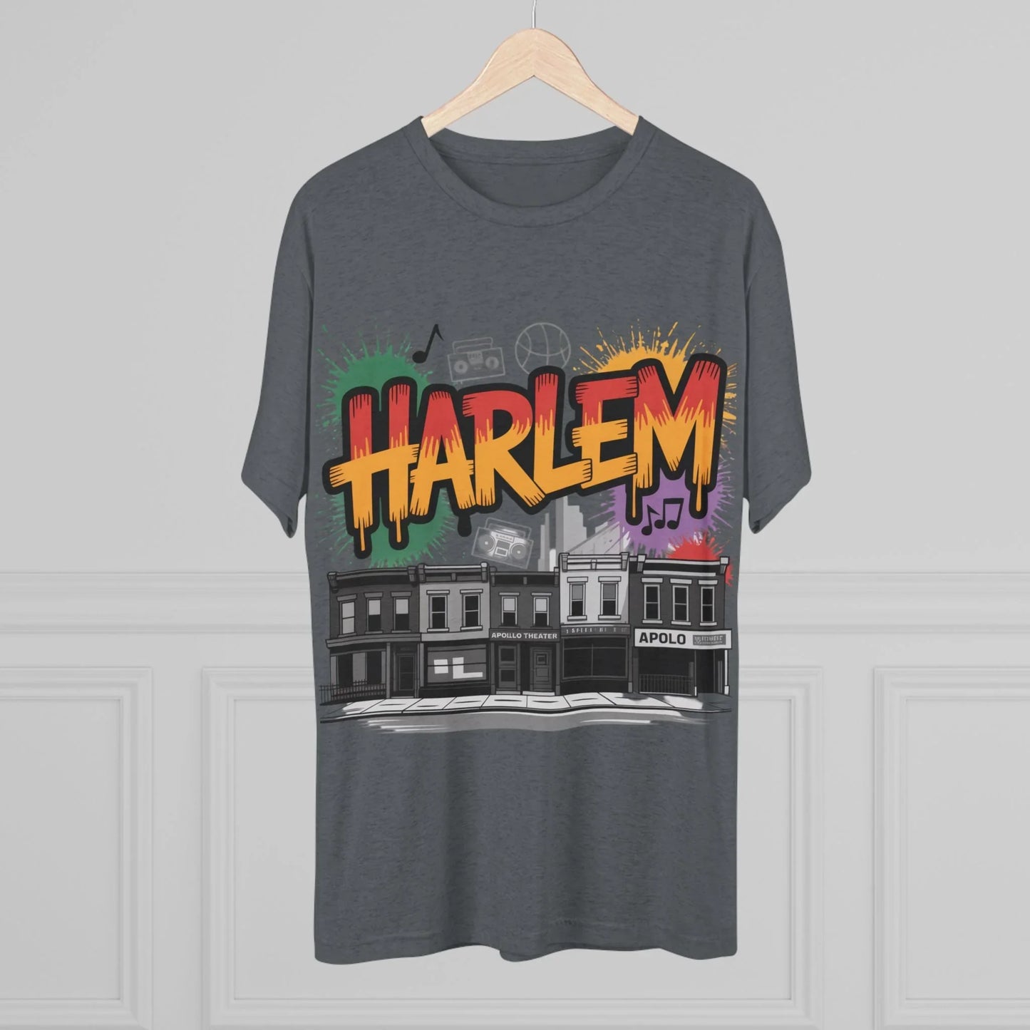 Harlem Vibes Unisex Crew Tee - Streetwear Style, NYC Streetwear T-Shirt, Urban Art Apparel, Cool Graphic Tee - Manhattan Viral