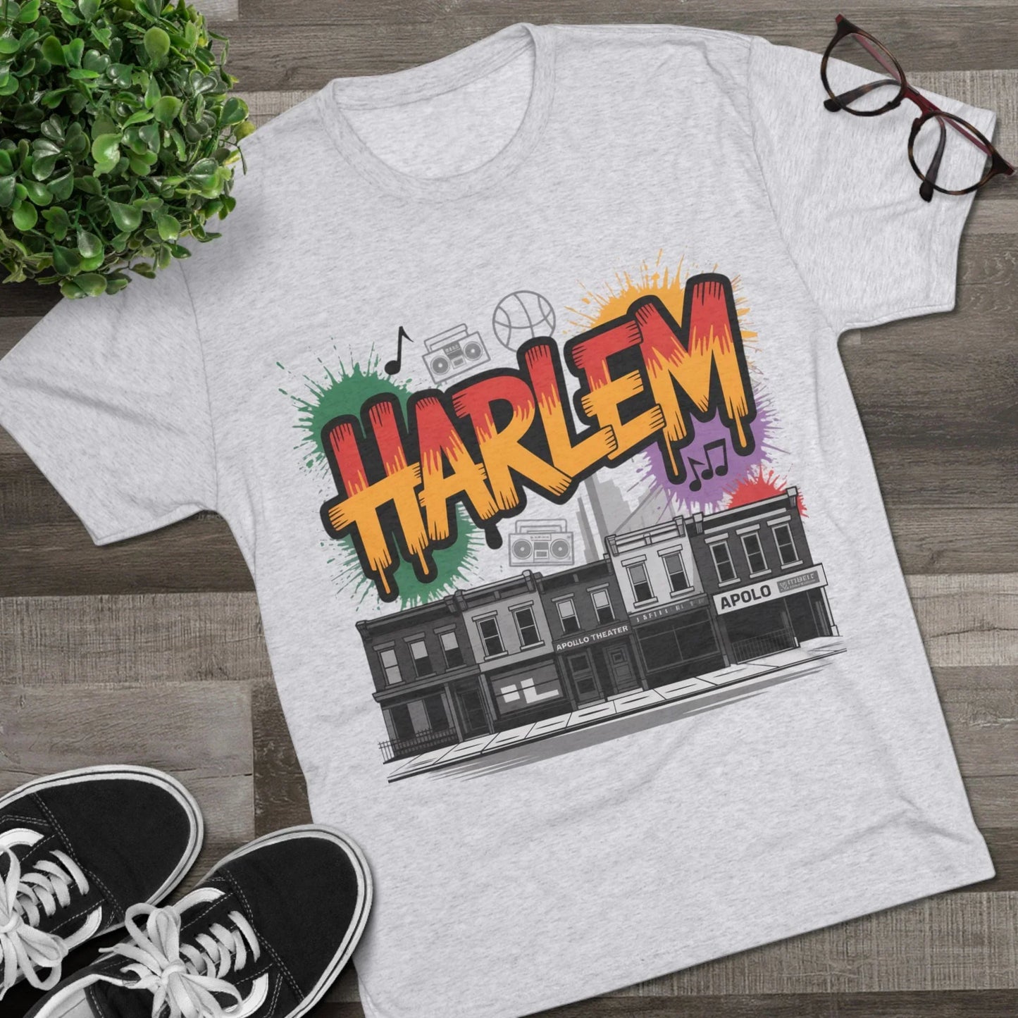 Harlem Vibes Unisex Crew Tee - Streetwear Style, NYC Streetwear T-Shirt, Urban Art Apparel, Cool Graphic Tee - Manhattan Viral