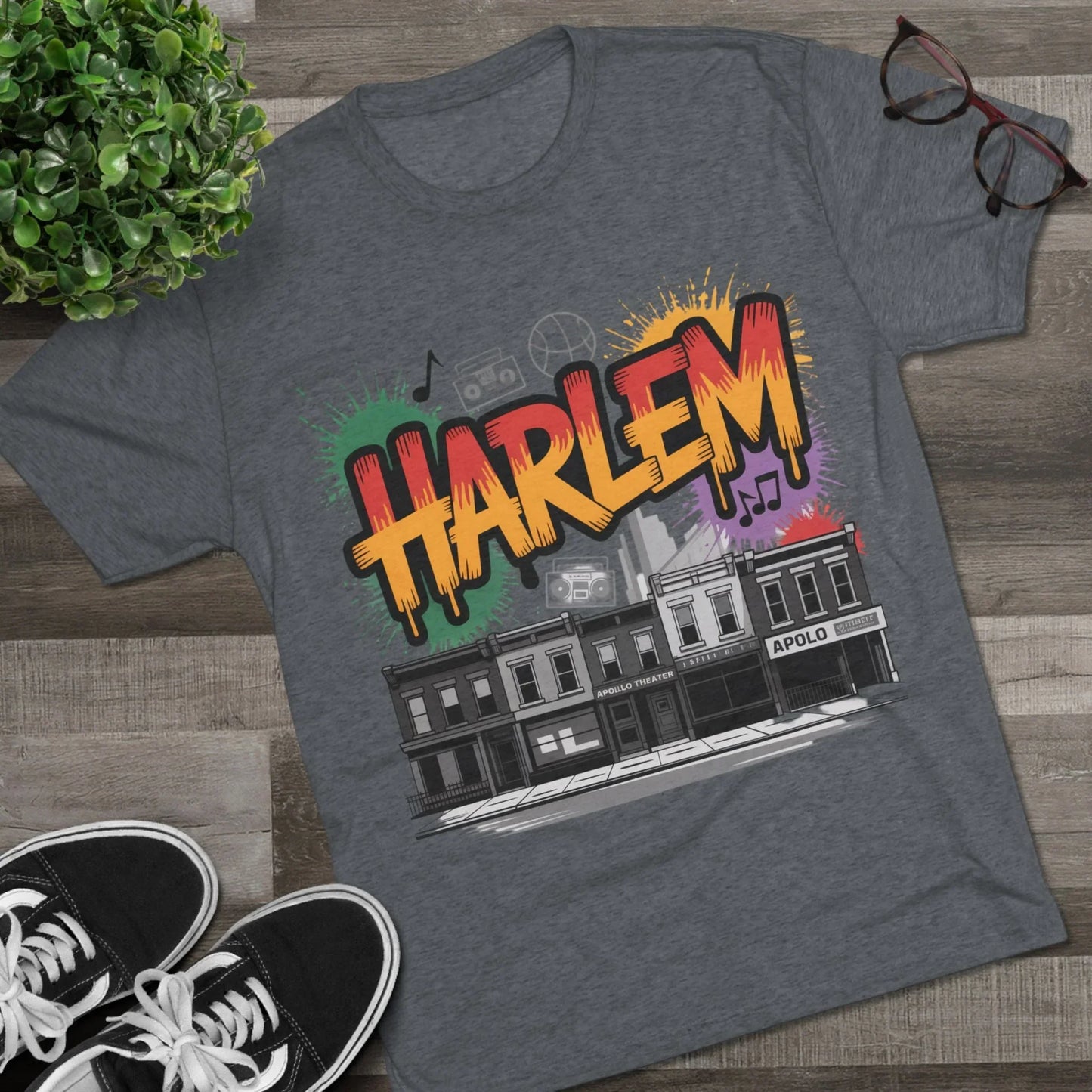 Harlem Vibes Unisex Crew Tee - Streetwear Style, NYC Streetwear T-Shirt, Urban Art Apparel, Cool Graphic Tee - Manhattan Viral