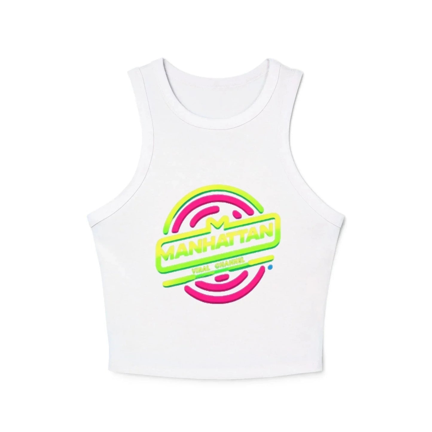 Neon Lights Tank Top NYC Women's Micro Rib Racer - Manhattan Viral - Manhattan Viral