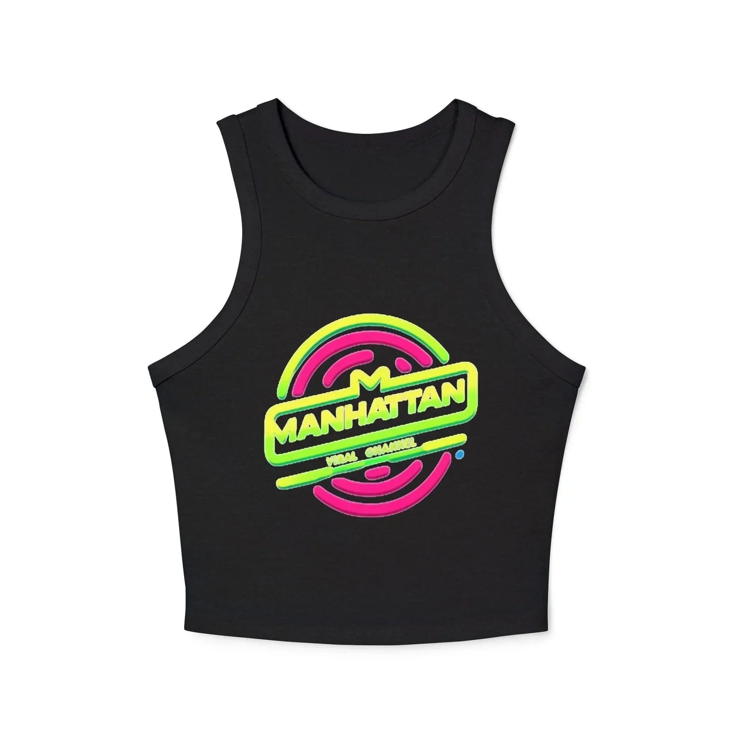 Neon Lights Tank Top NYC Women's Micro Rib Racer - Manhattan Viral - Manhattan Viral